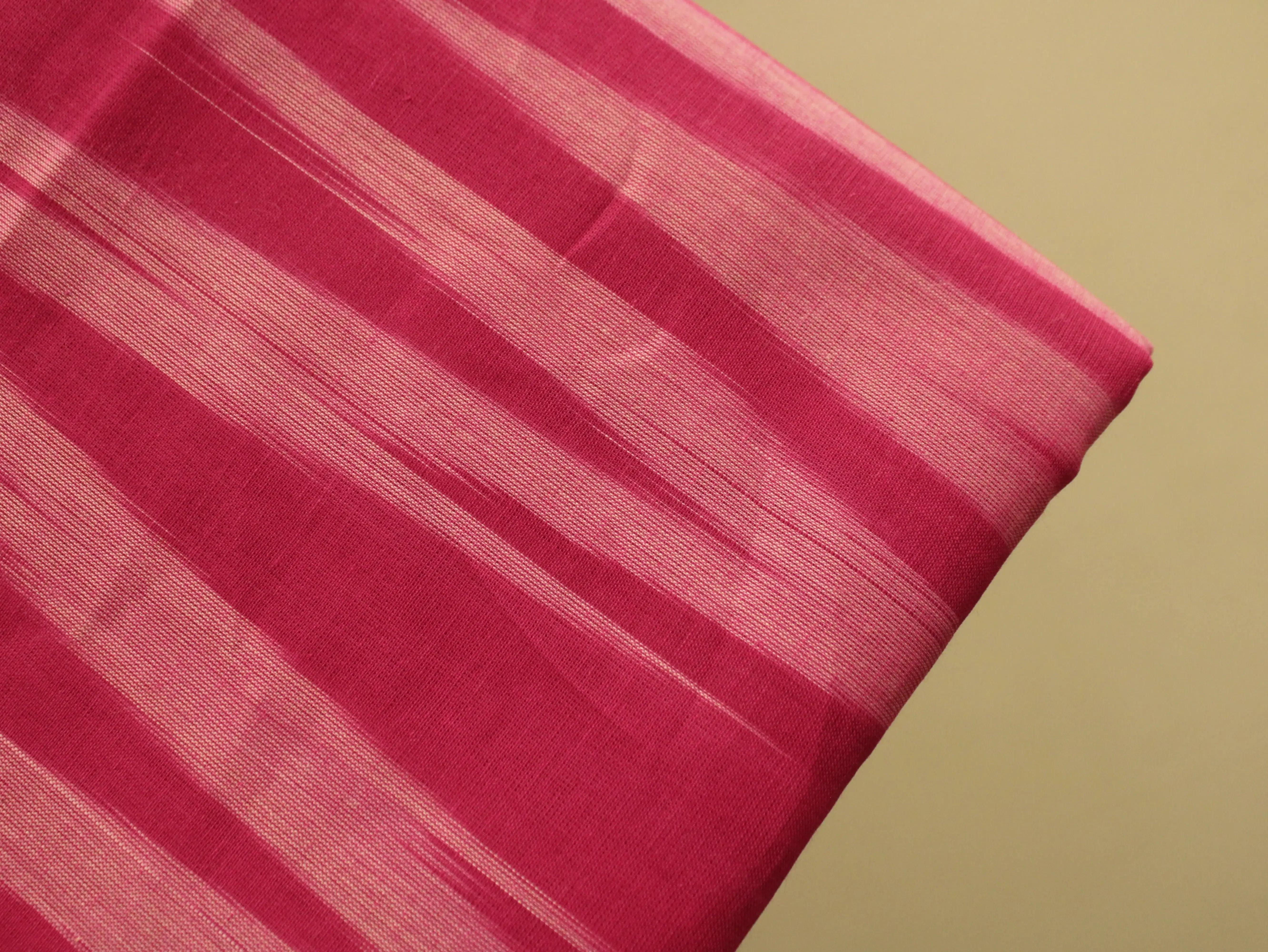 Mfoks : Handloom Pure Cotton Woven Fabric - Pink - M'Foks