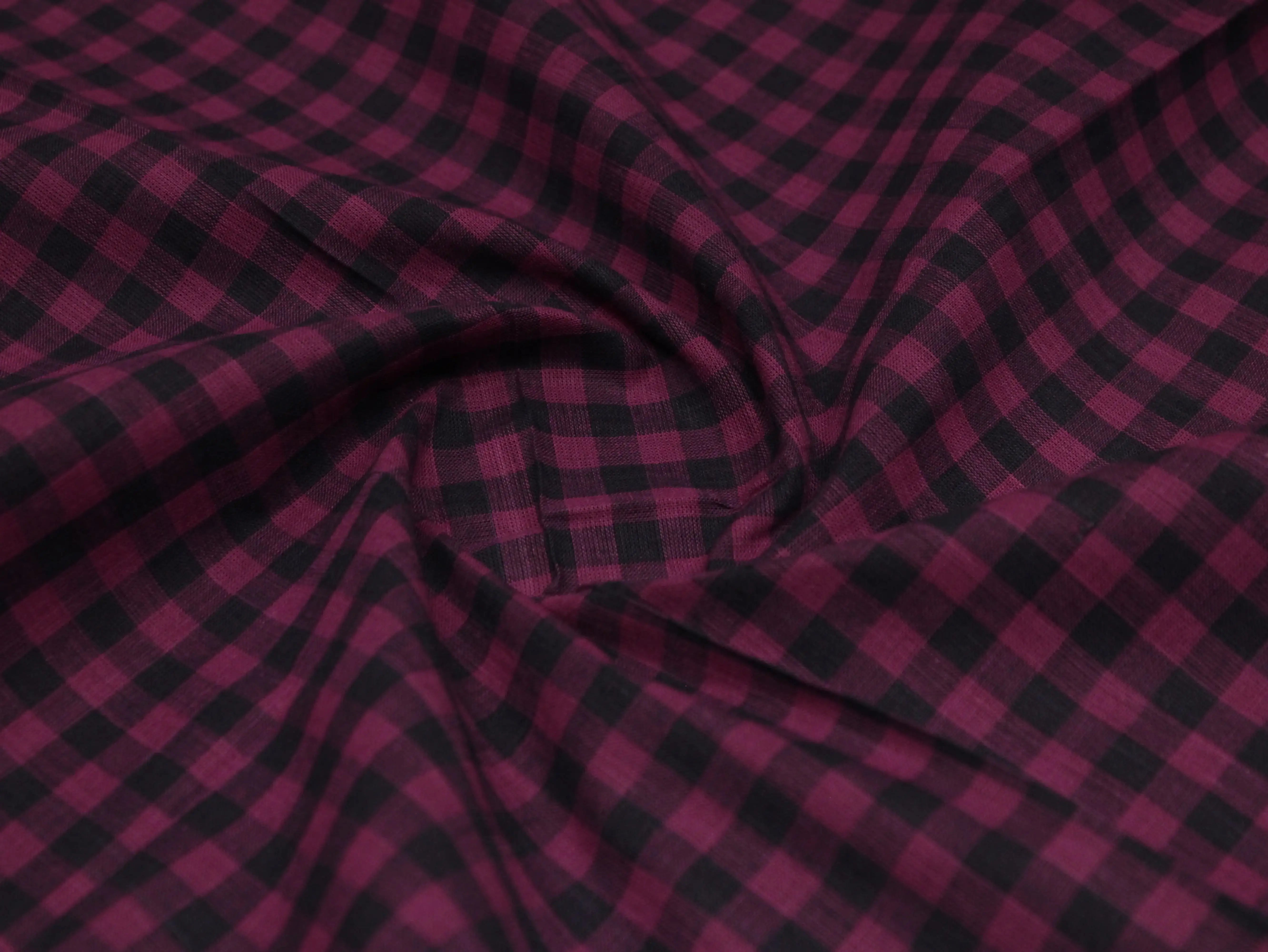 Checked Handloom Pure Cotton Woven Fabric