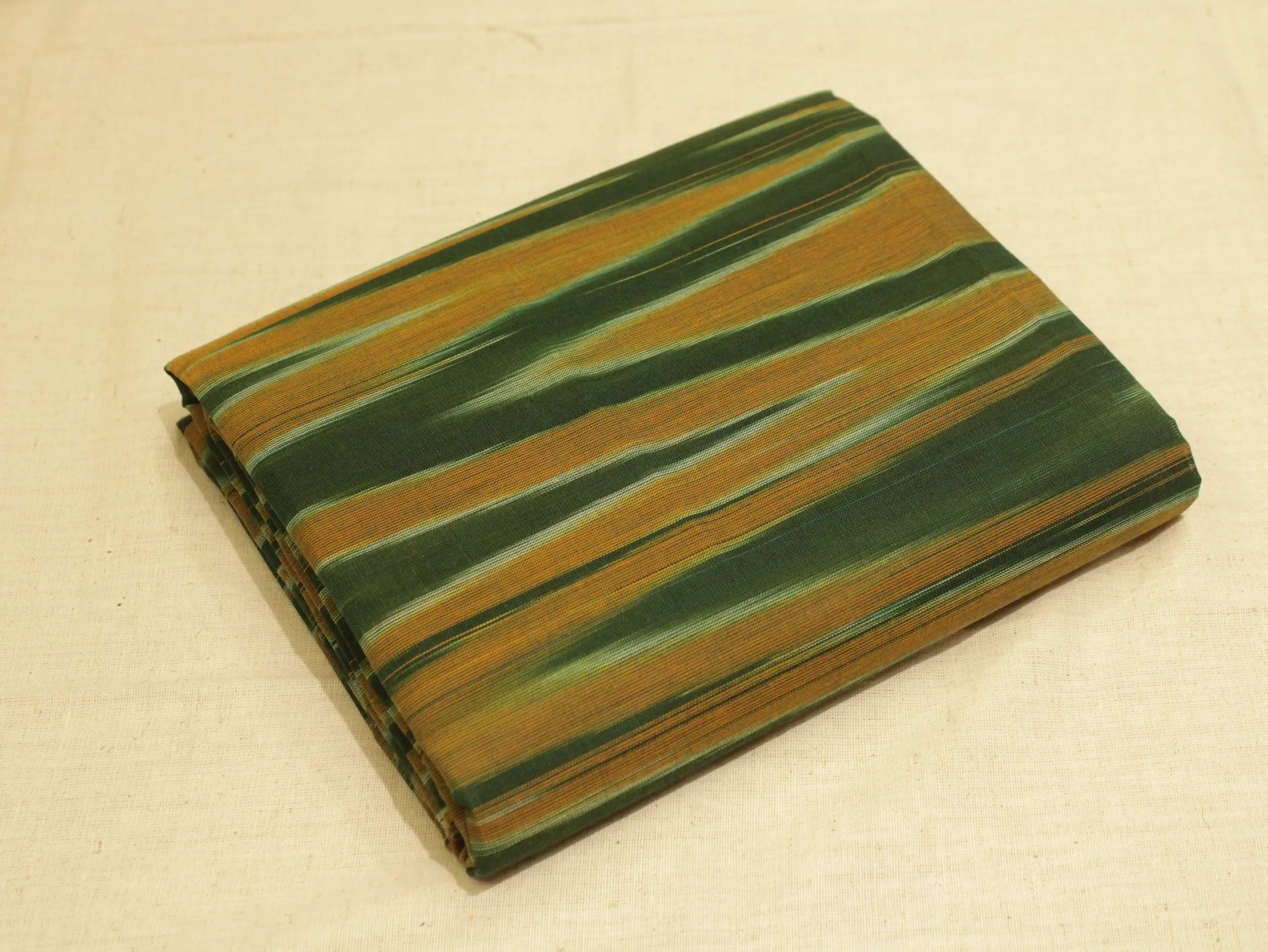 Mfoks : Handloom Pure Cotton Woven Fabric - Green - M'Foks