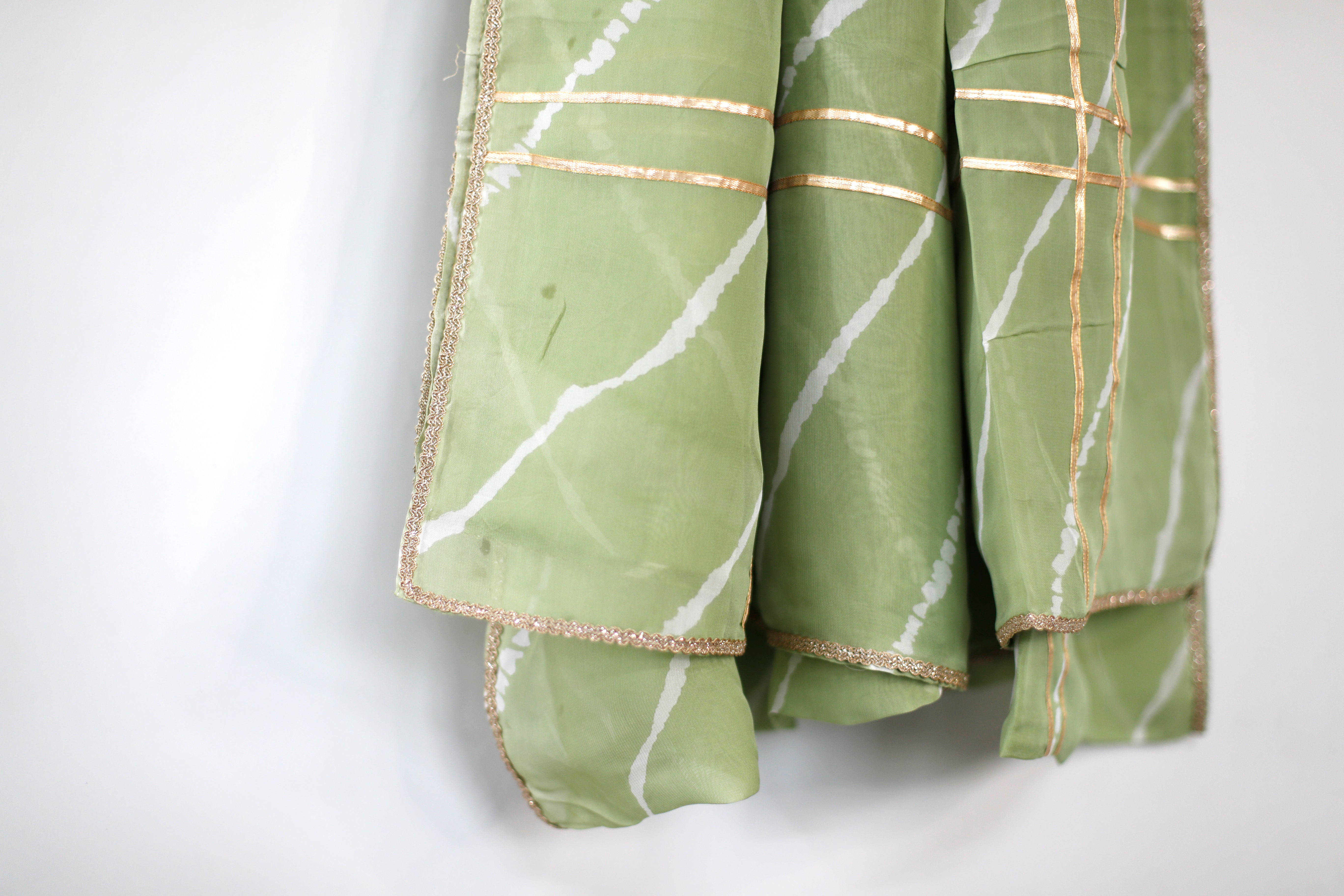 Viscose Organza Traditional Dupatta - Pista - M'Foks