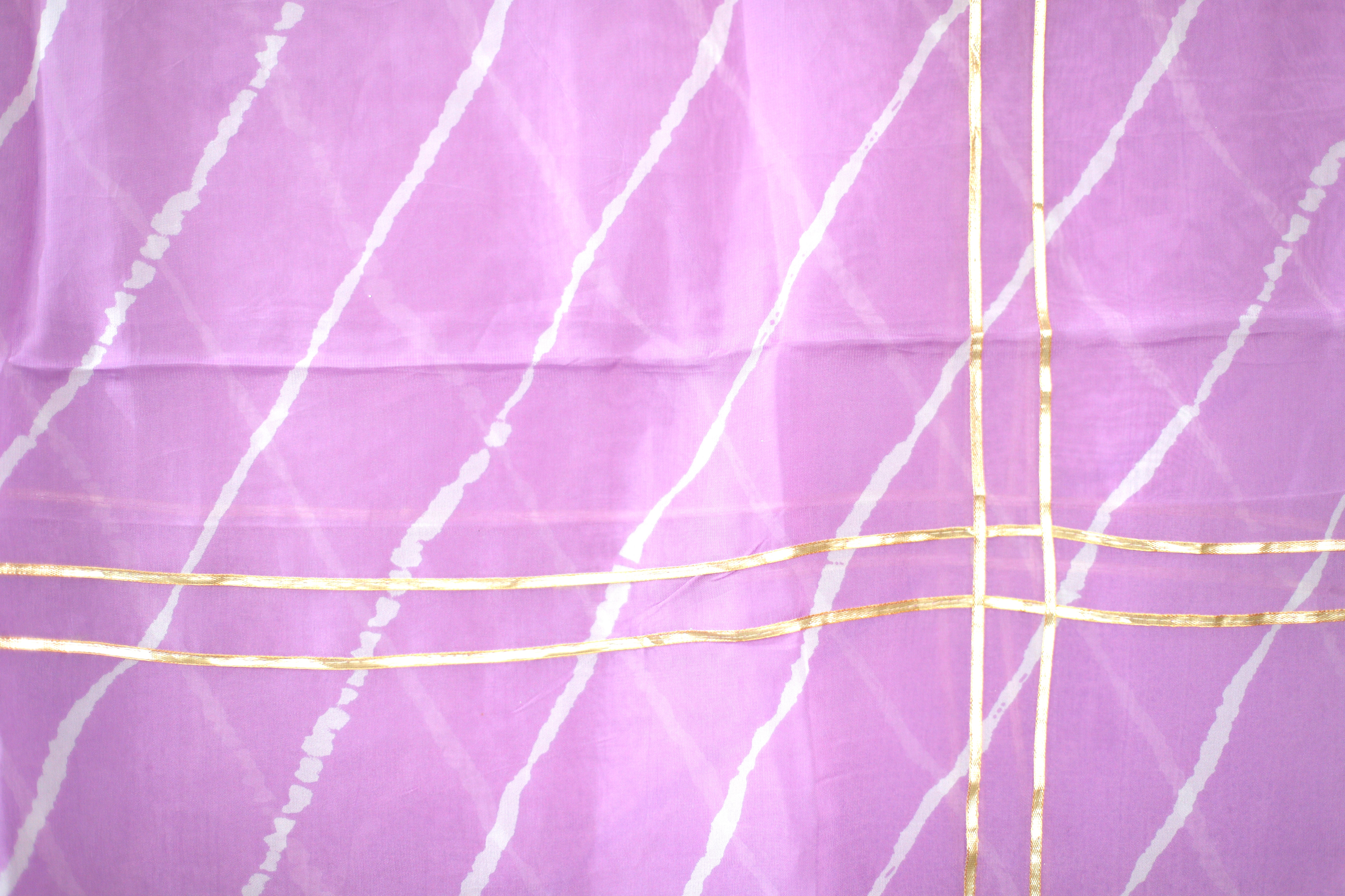Viscose Organza Traditional Dupatta - Lavender - M'Foks