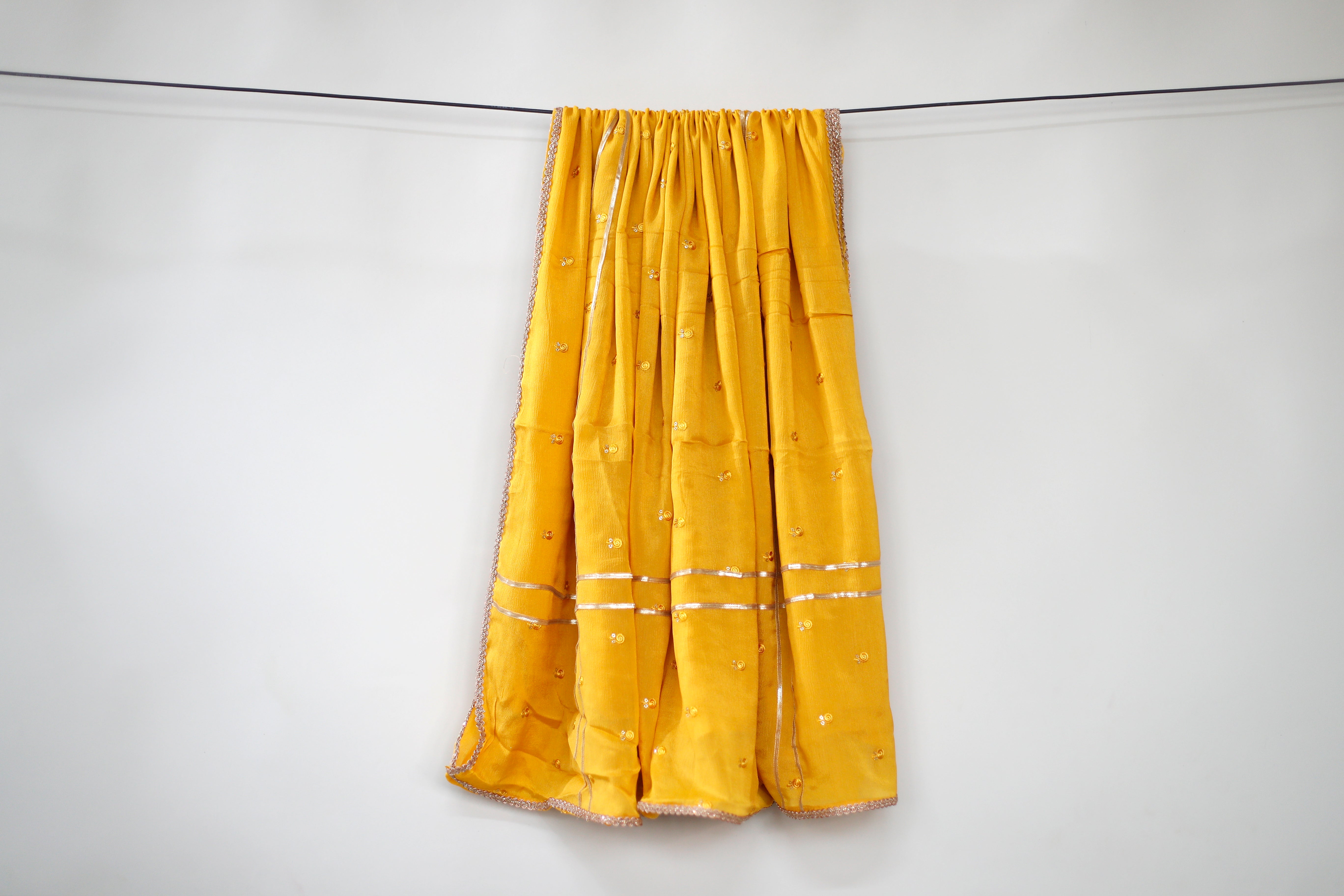 Chinon Minimal Buti Traditional Dupatta - Mustard - M'Foks