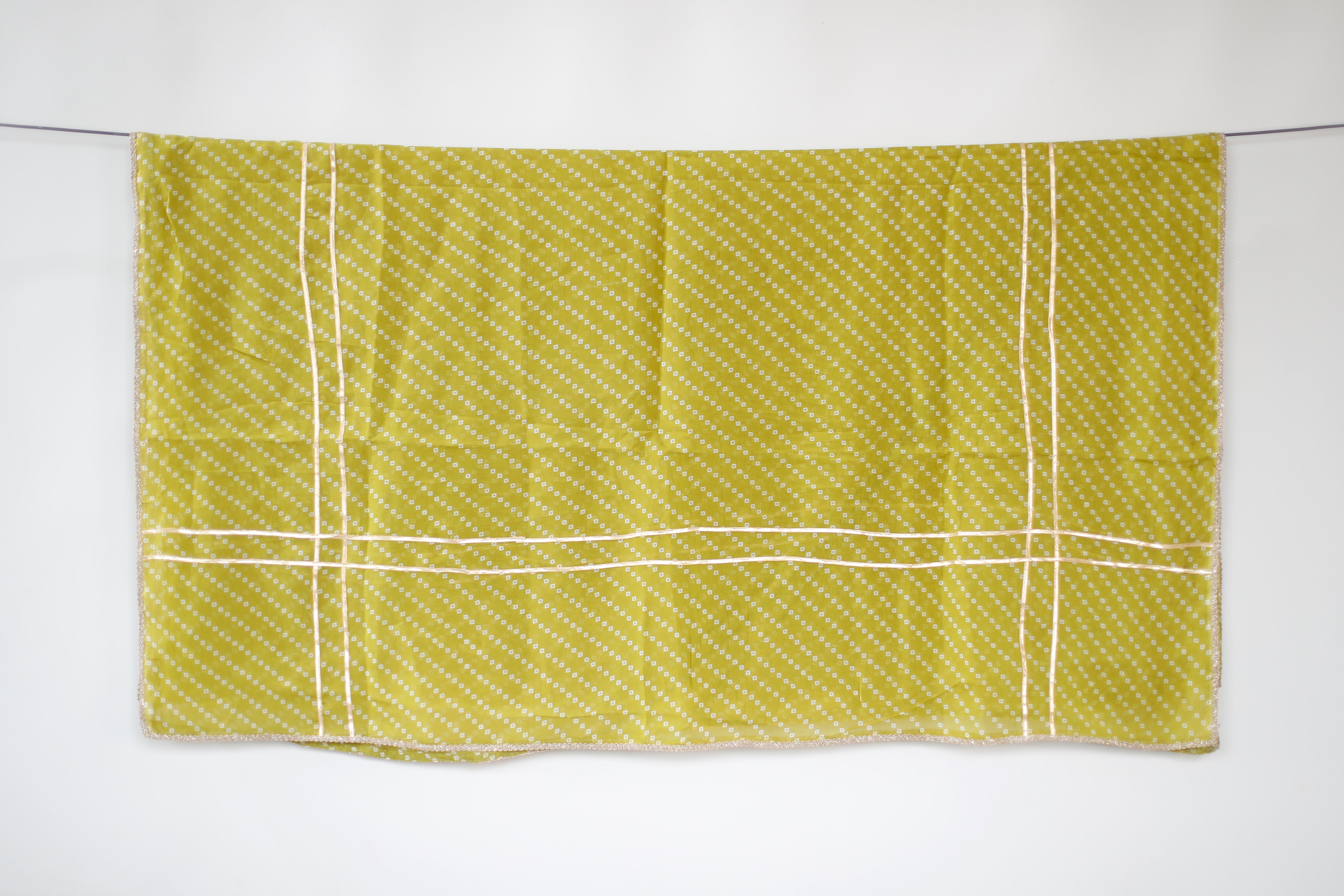 Viscose Organza Traditional Dupatta - Mehendi Green - M'Foks