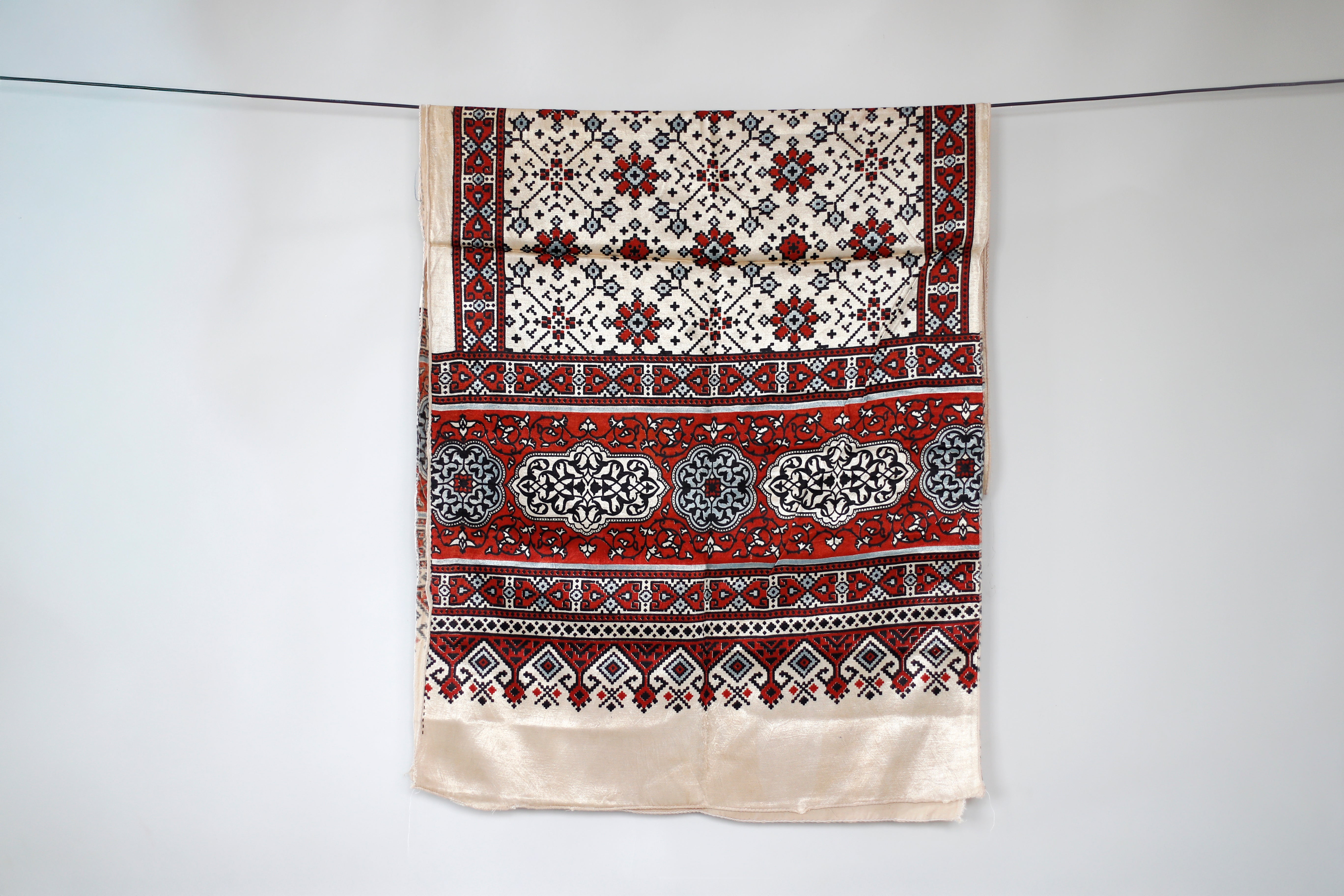 Ajrakh Gaji Silk Stole