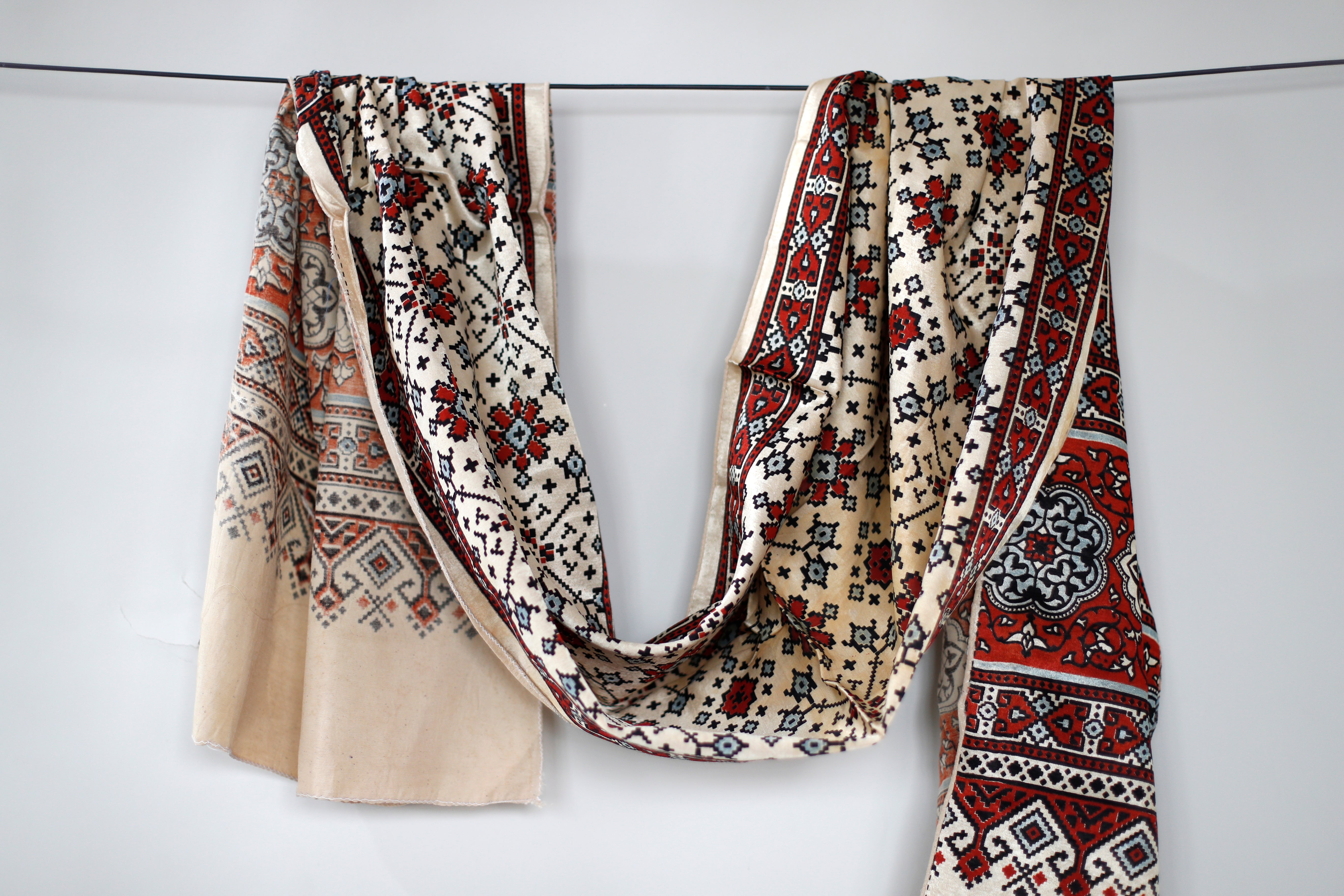 Ajrakh Gaji Silk Stole
