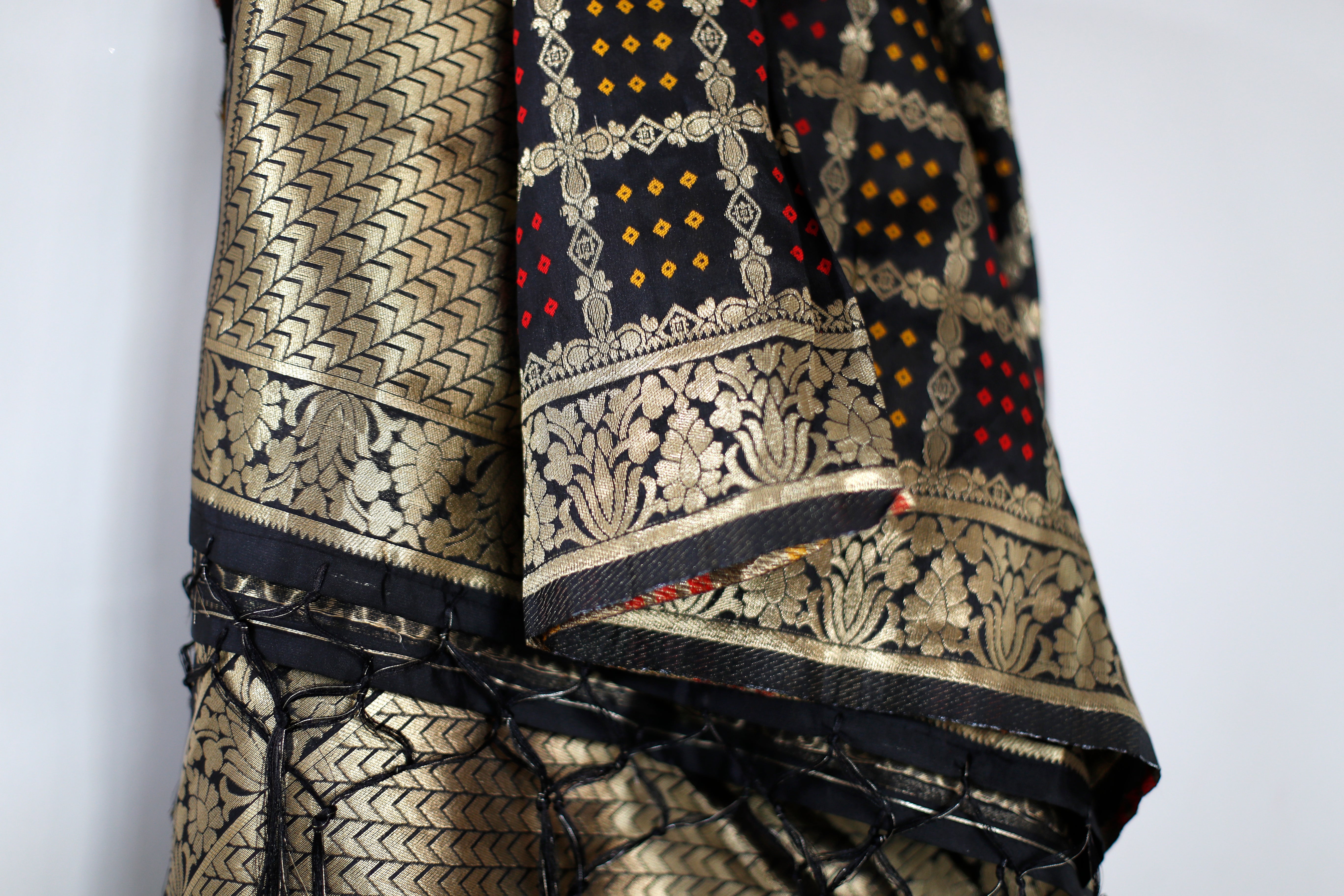 Silk Banarasi Dupatta - Black