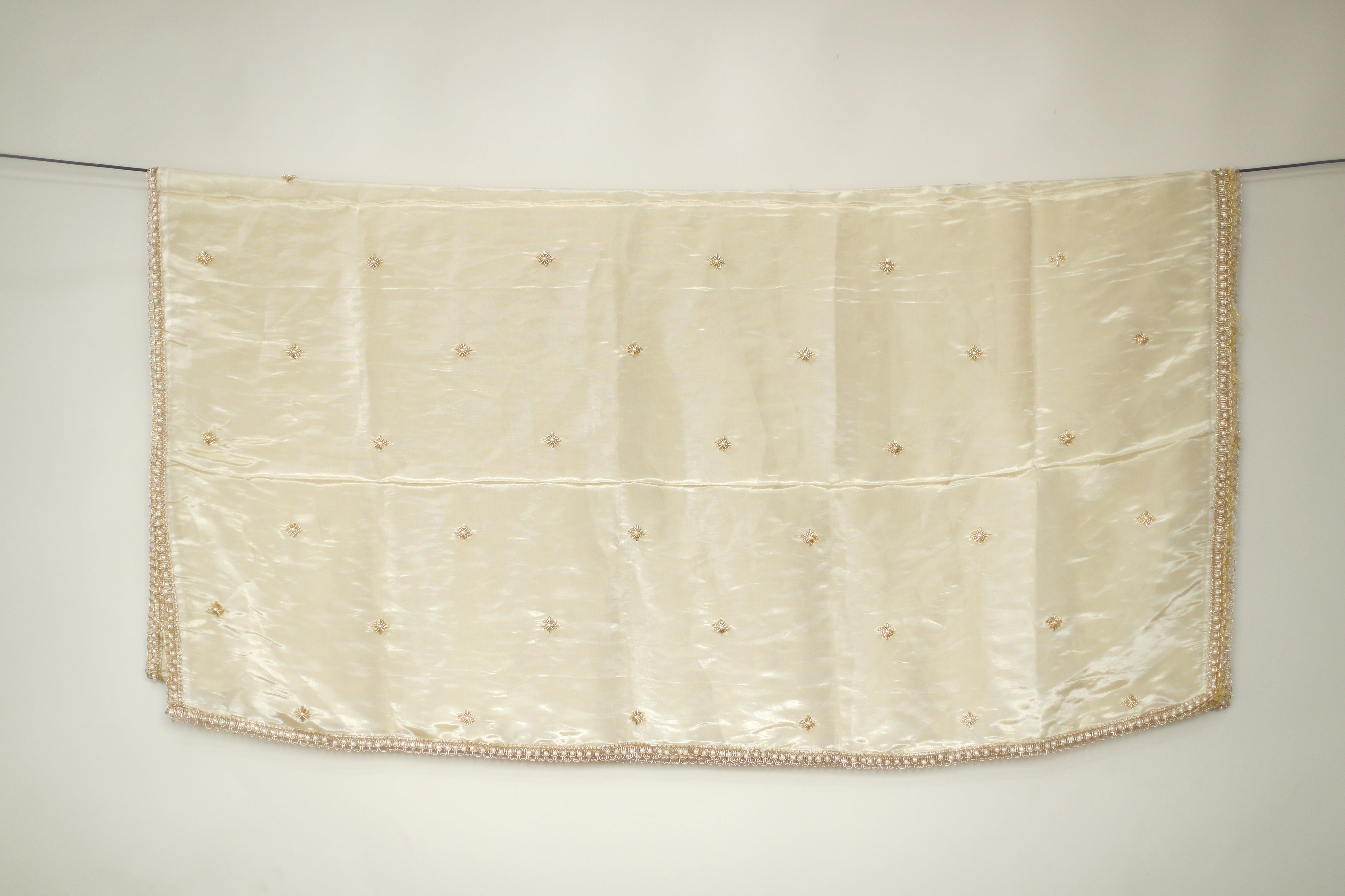 Tissue Pearl Buti Work Dupatta - Dyeable
