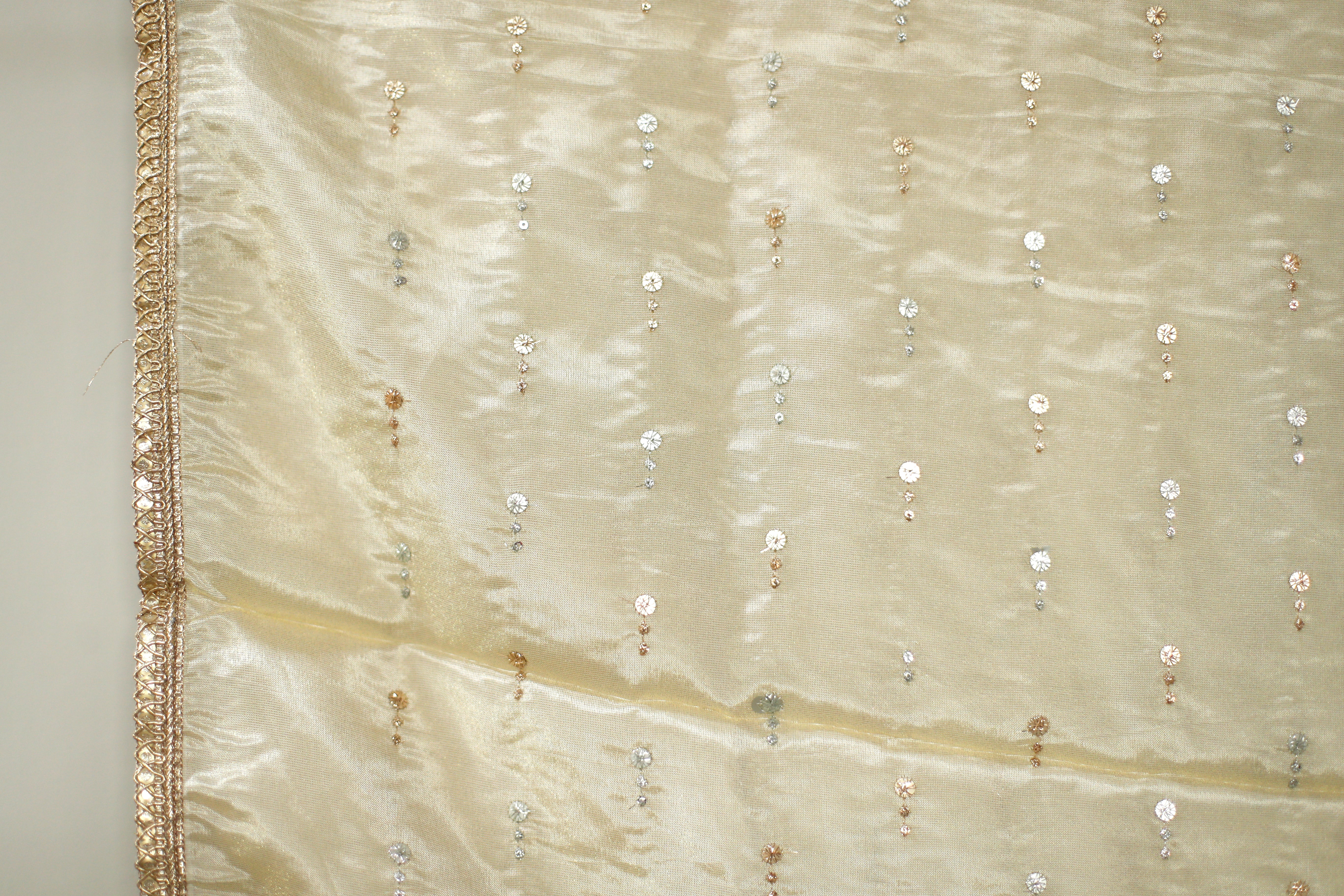 Tissue Zari Woven Work Dupatta - Dyeable