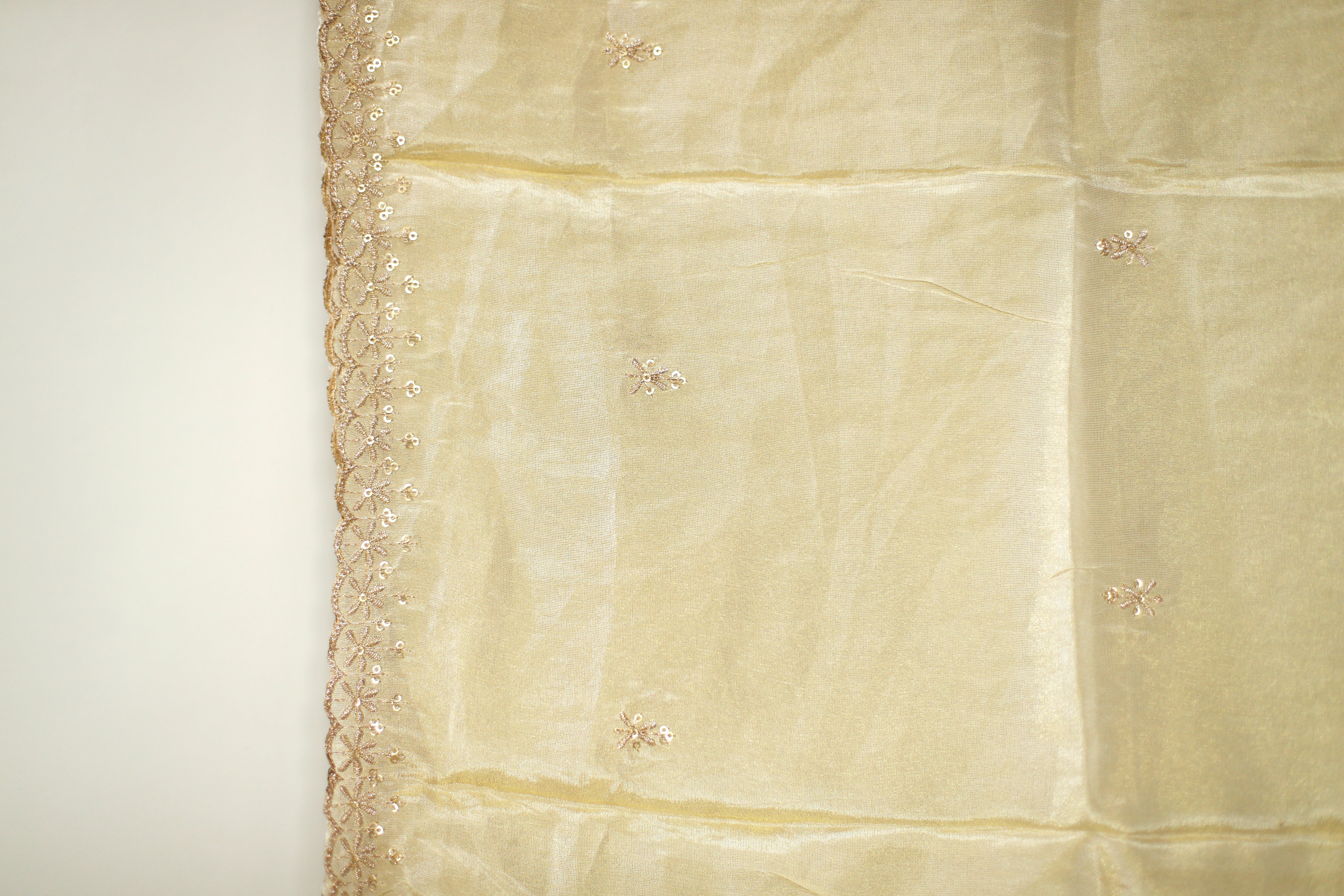 Tissue Zari Woven Work Dupatta - Dyeable