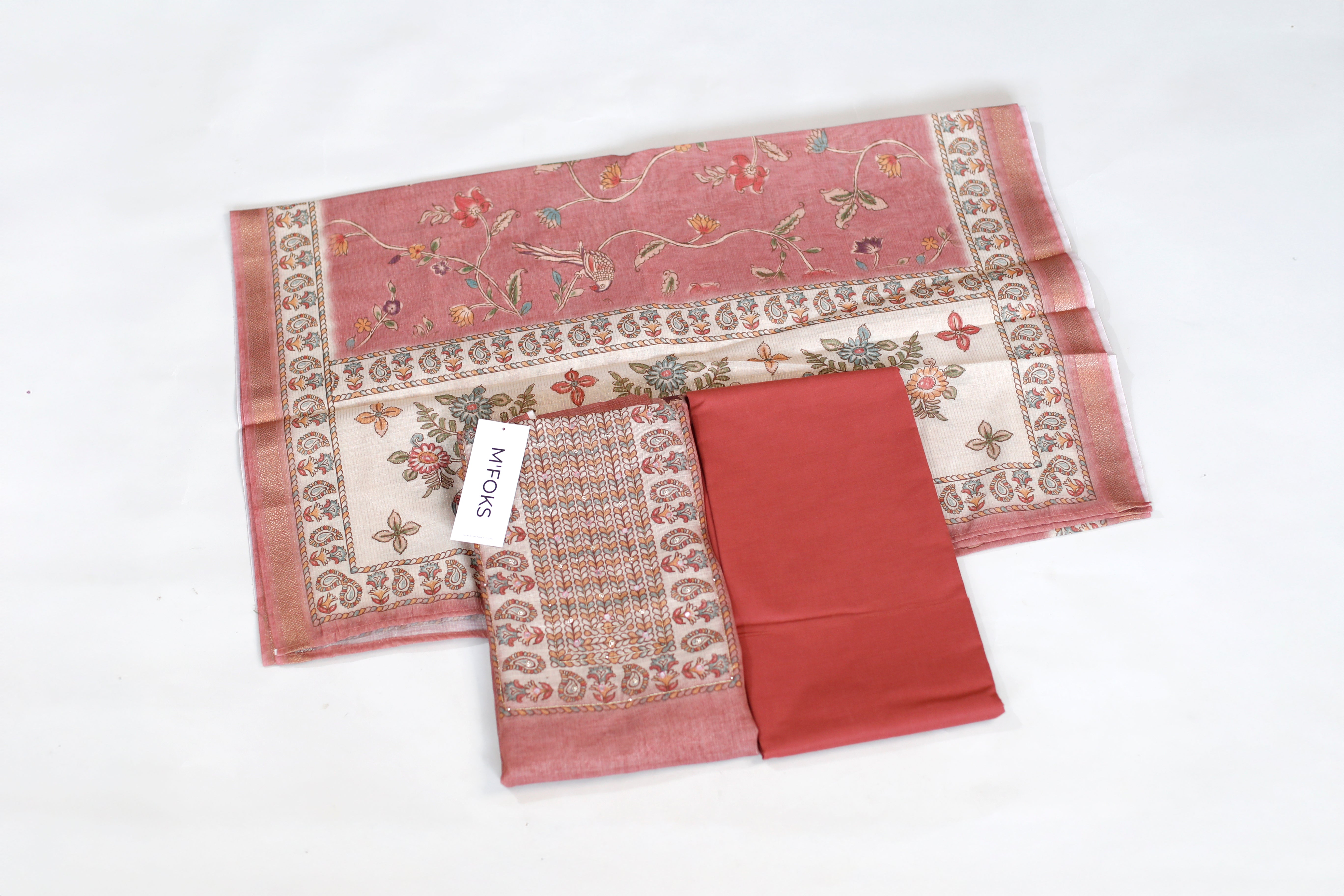 Tissue Digital Print Unstitched Suit with Dupatta - M'Foks