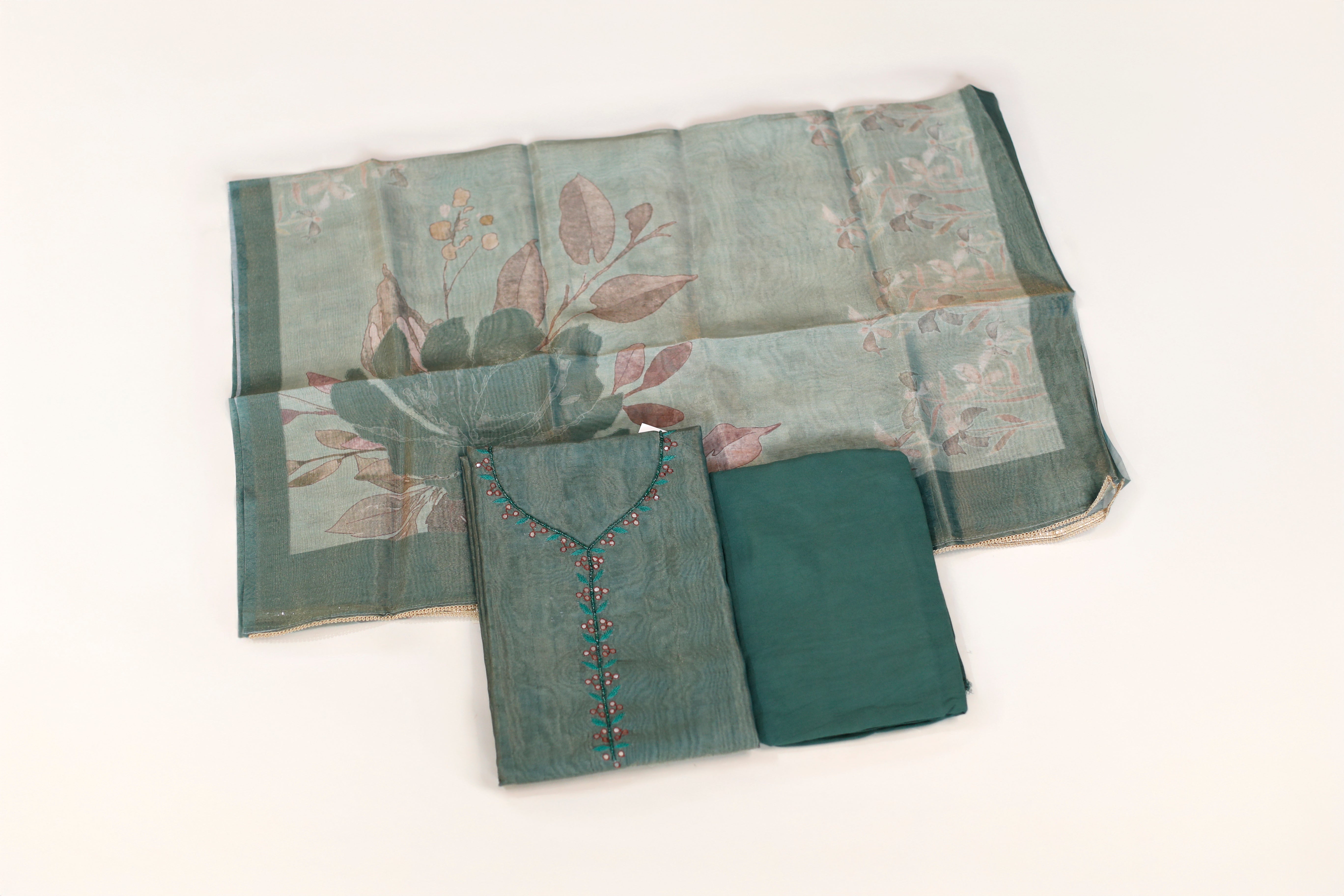 Tissue Digital Print Unstitched Suit with Dupatta - M'Foks