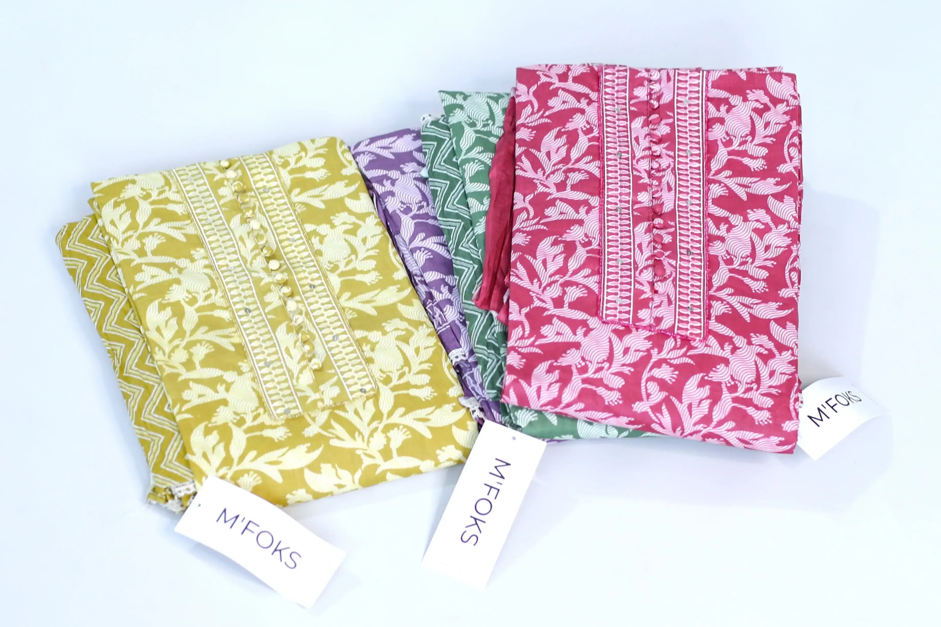 Pure Cotton Cambric Printed Unstitched Suit Set - M'Foks