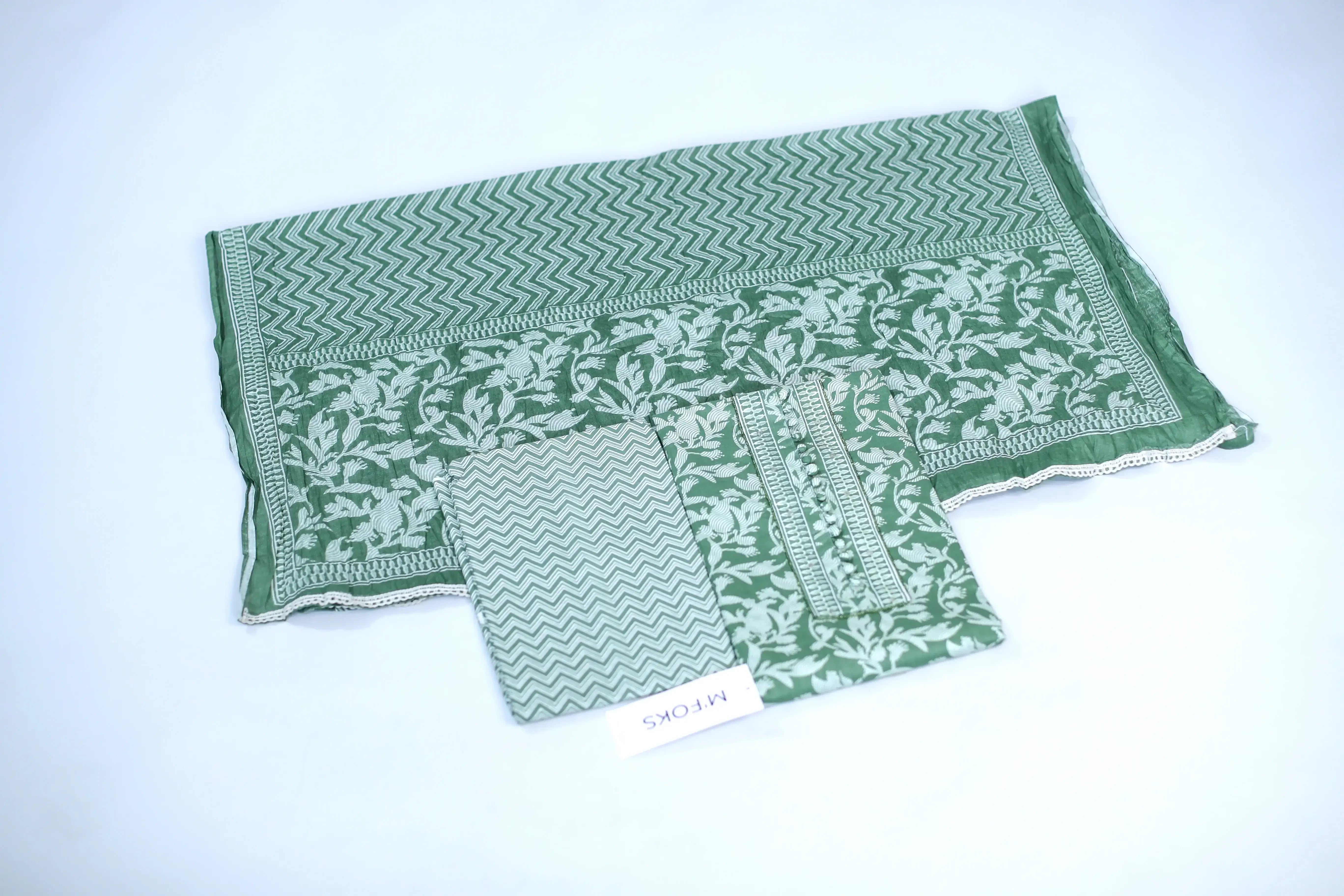 Pure Cotton Cambric Printed Unstitched Suit Set - M'Foks