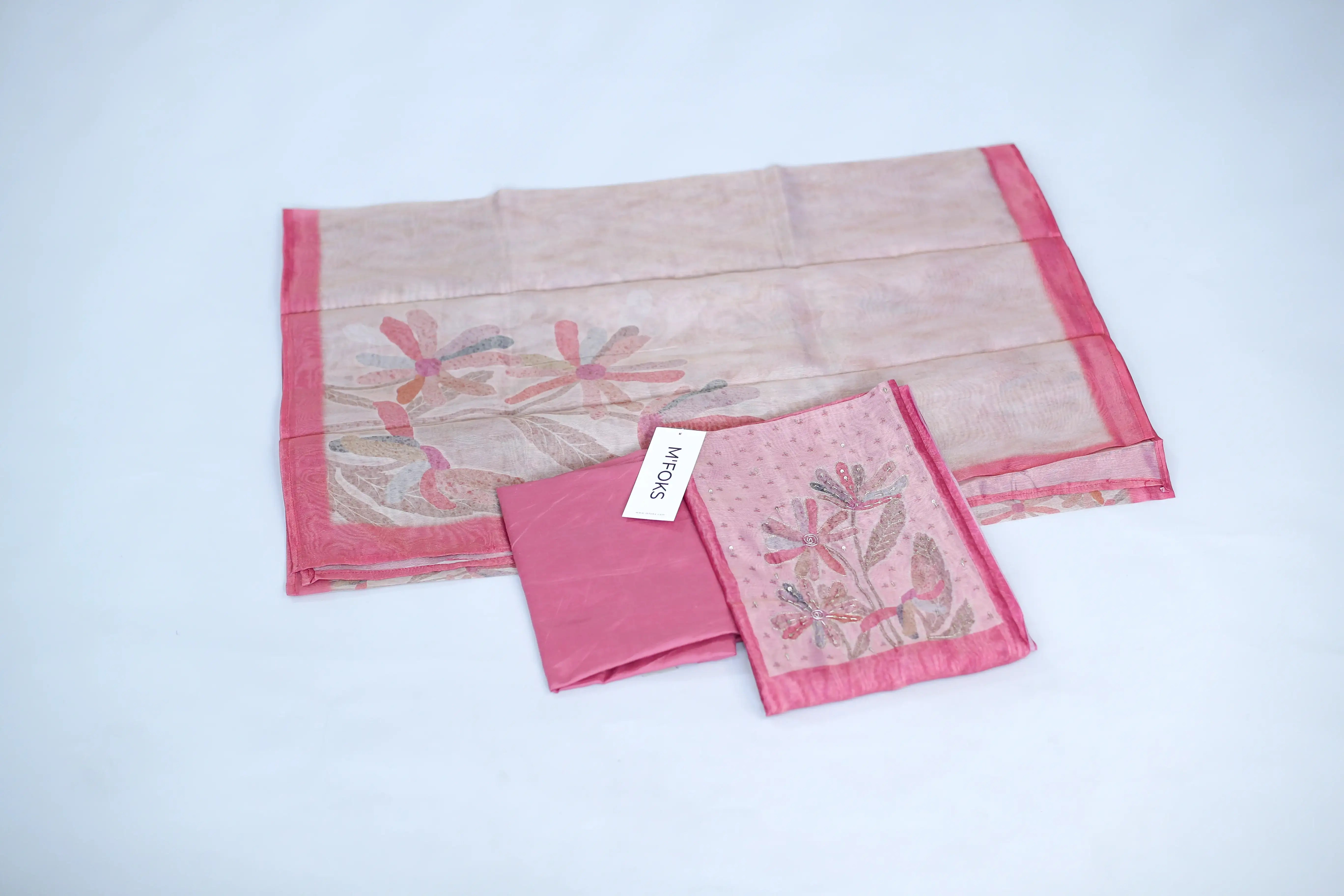 Tissue Silk Digital Printed Suit Set with Minimal Work