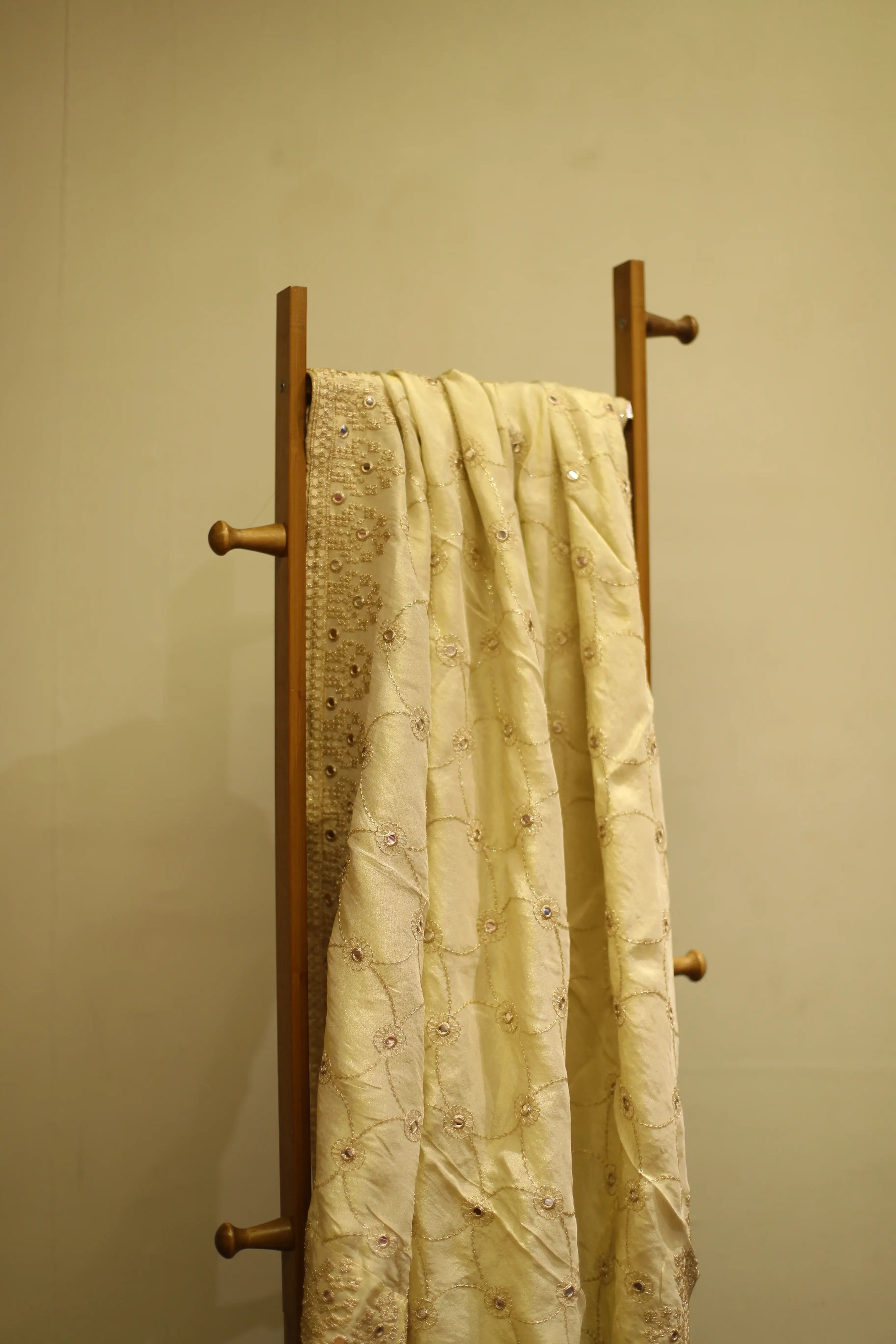 Tissue Zari Woven Work Dupatta - Dyeable