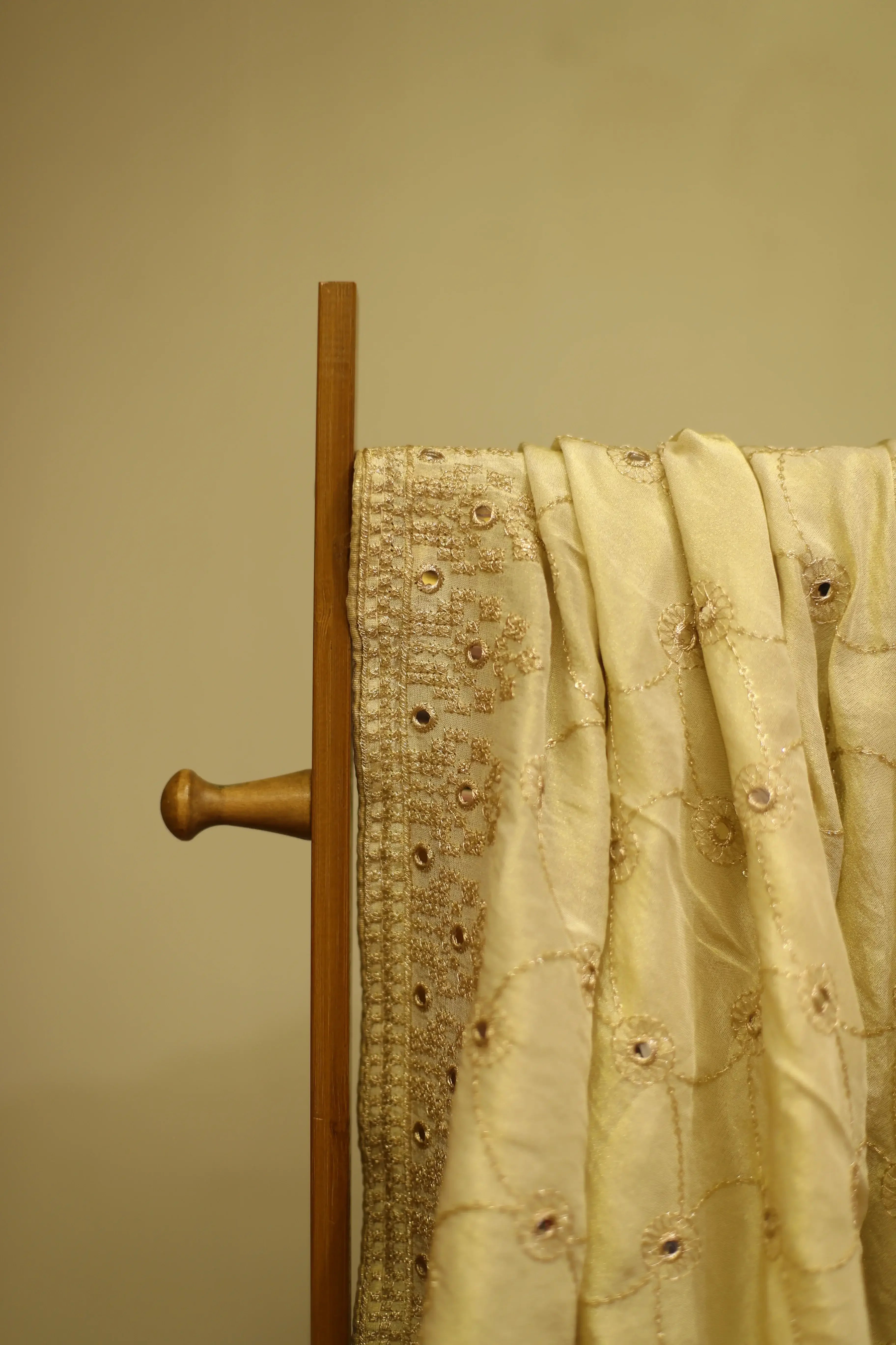 Tissue Zari Woven Work Dupatta - Dyeable - M'Foks