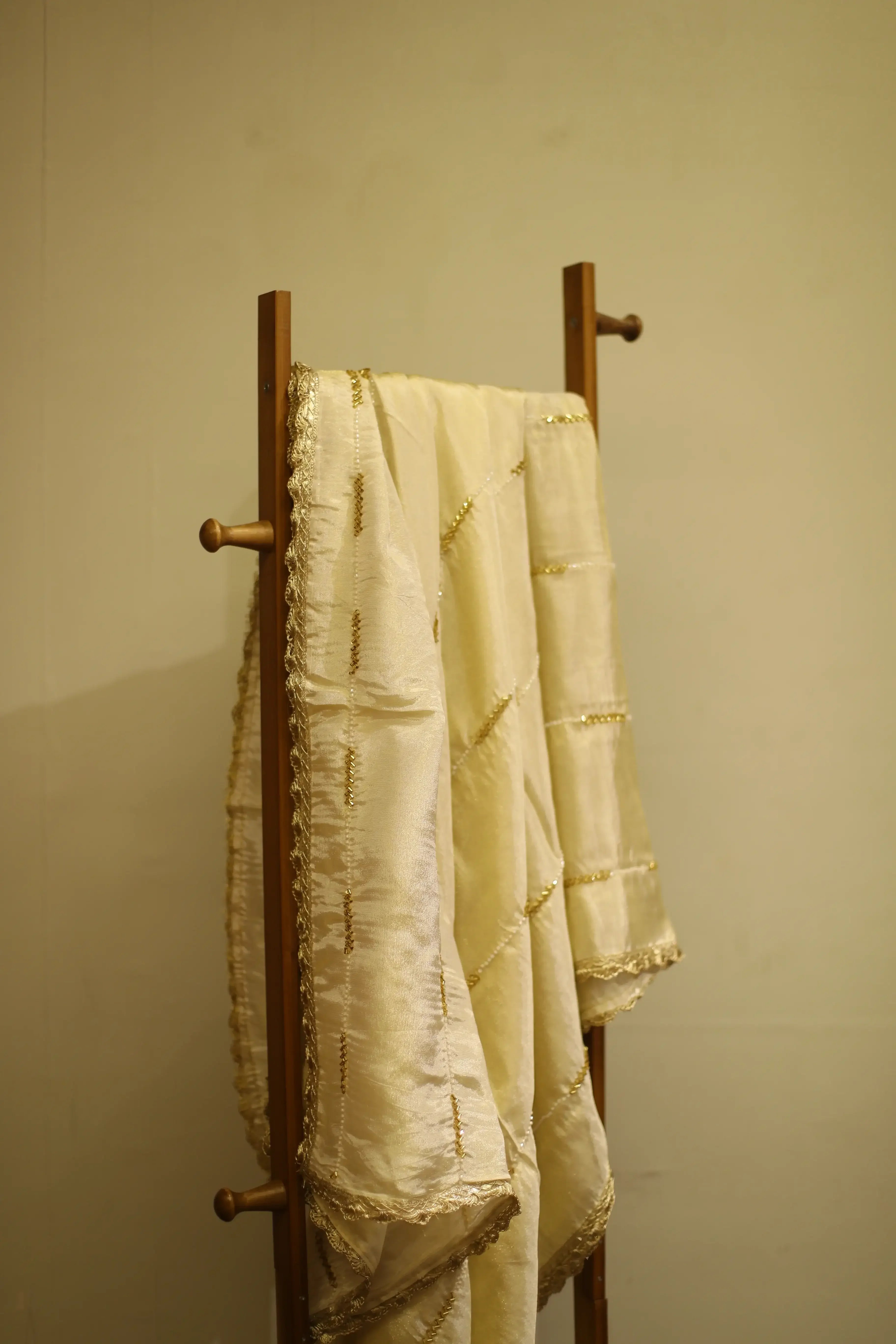Tissue Pearl Work Dupatta - Dyeable - M'Foks