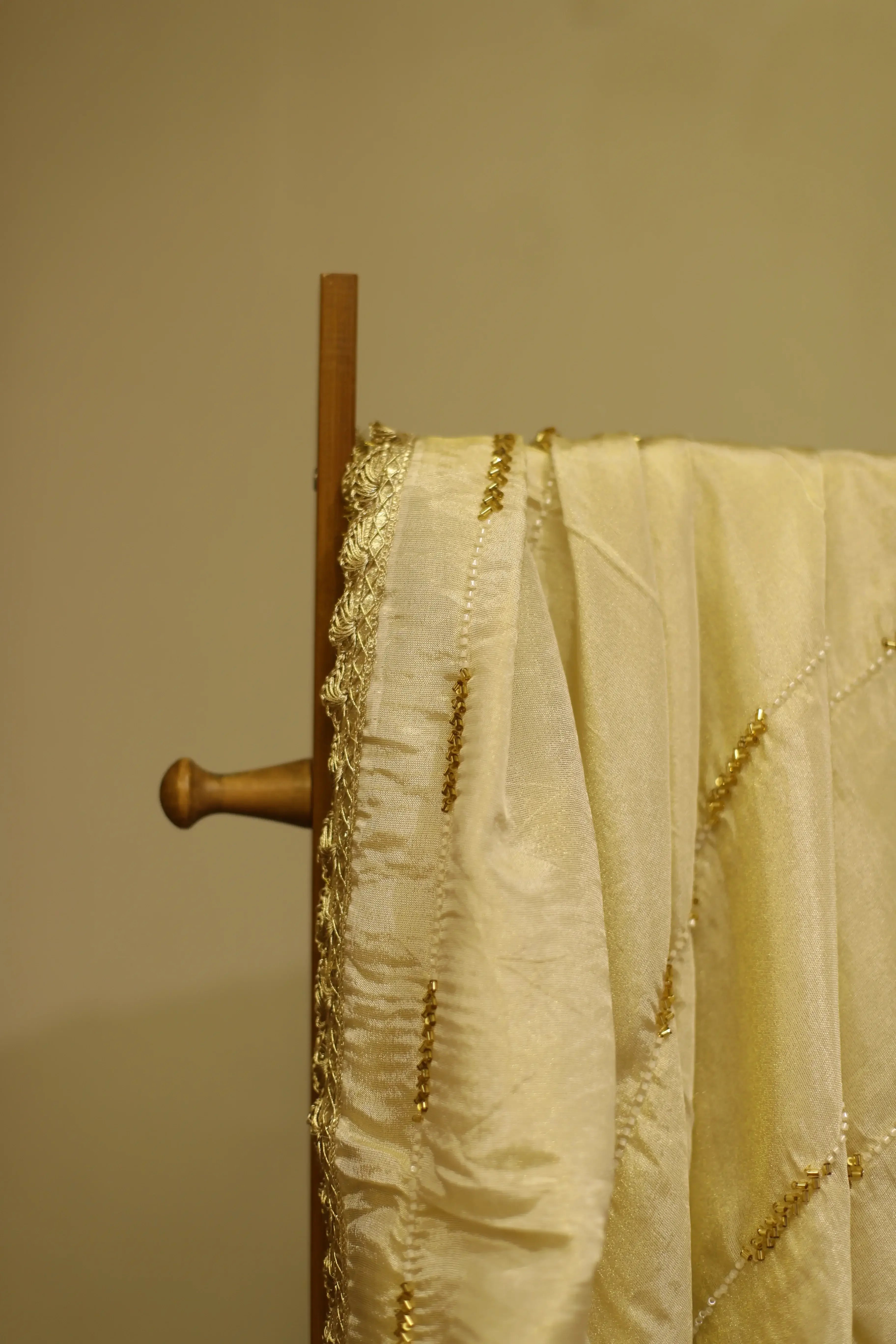Tissue Pearl Work Dupatta - Dyeable - M'Foks