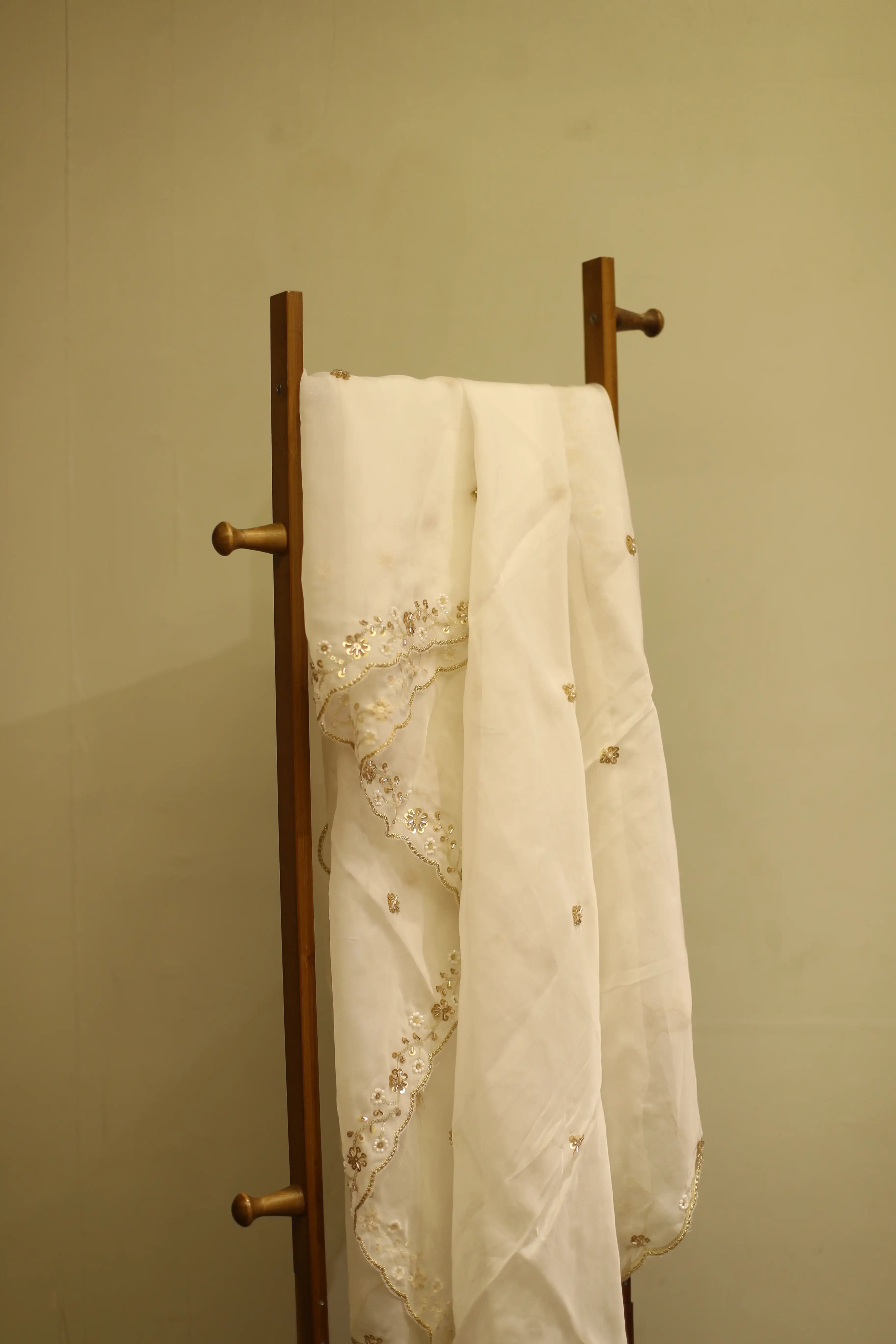 Pure Organza Cutdana Work Dupatta – Dyeable