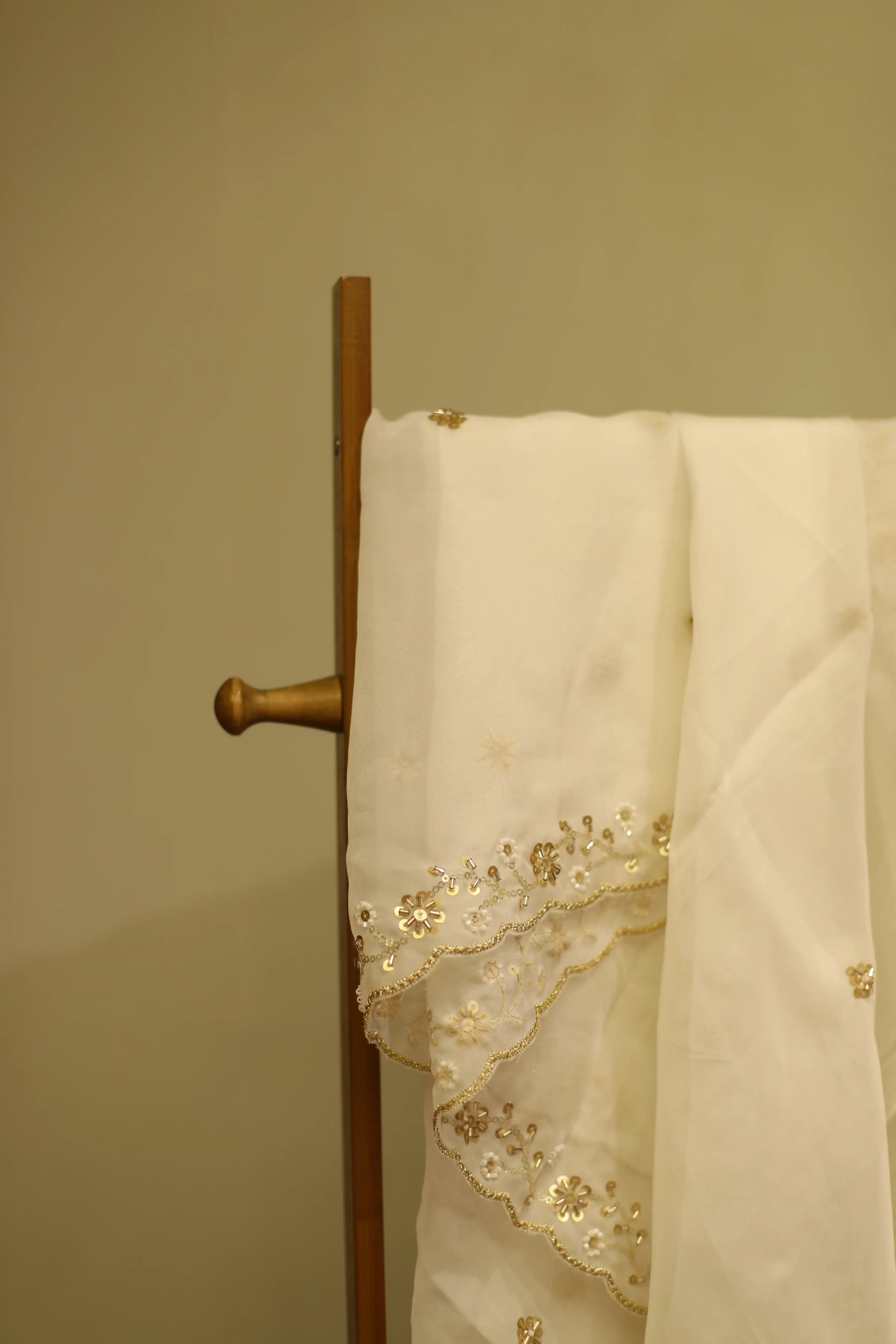 Pure Organza Cutdana Work Dupatta – Dyeable