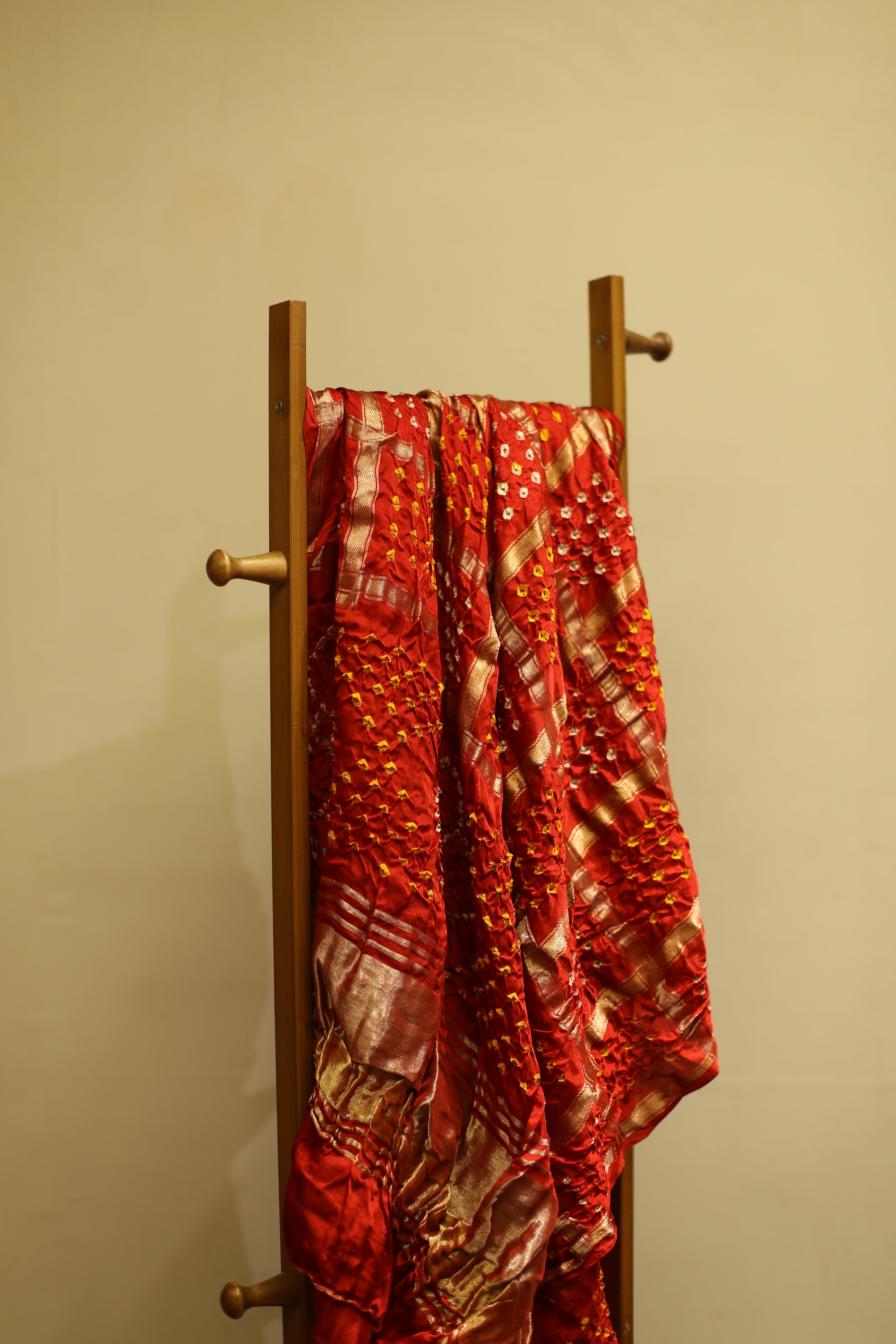 Modal Silk Red Lagdi Patta Gharchola Dupatta