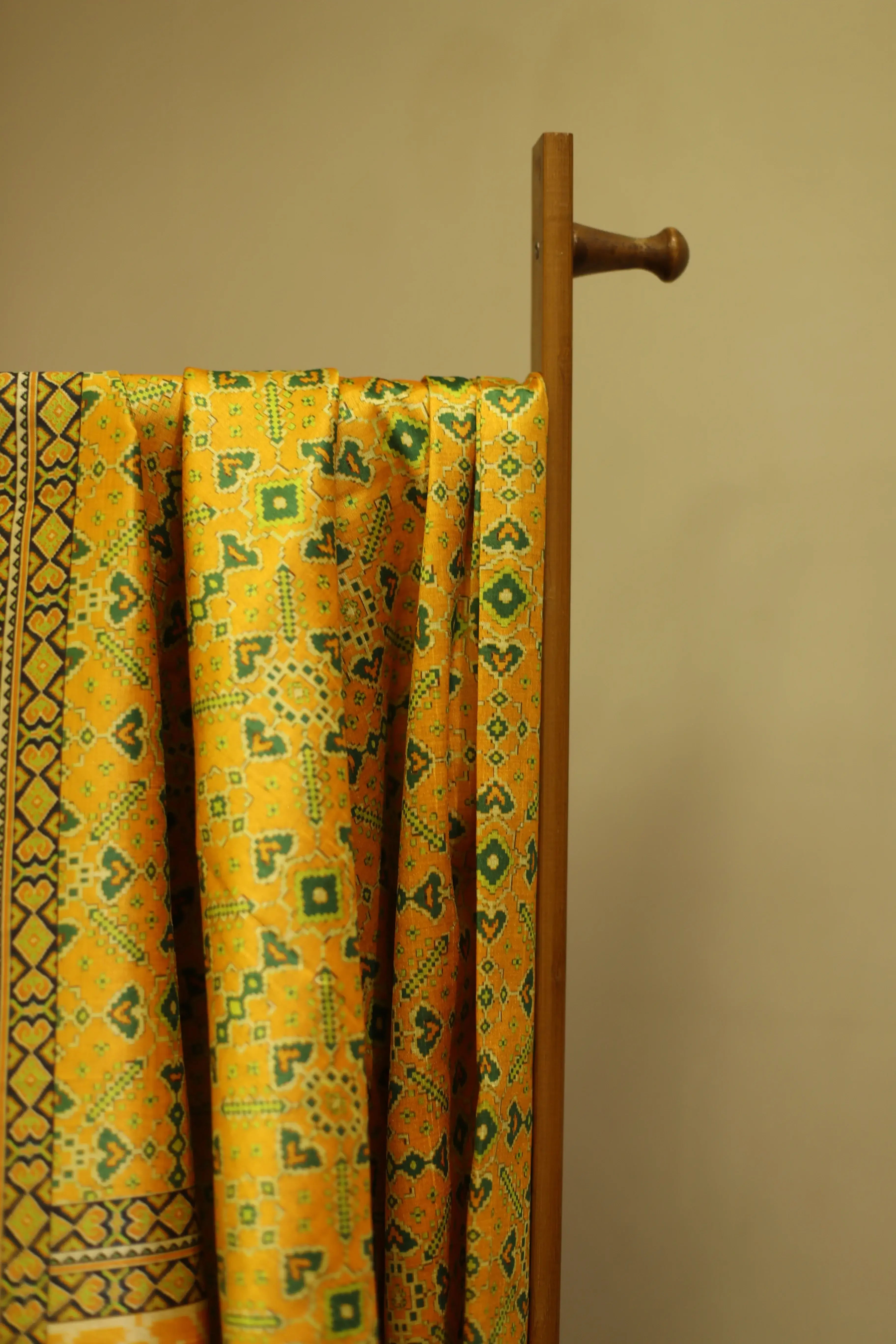 Silk Zari Digital Printed Dupatta/Stole - Yellow Patola - M'Foks