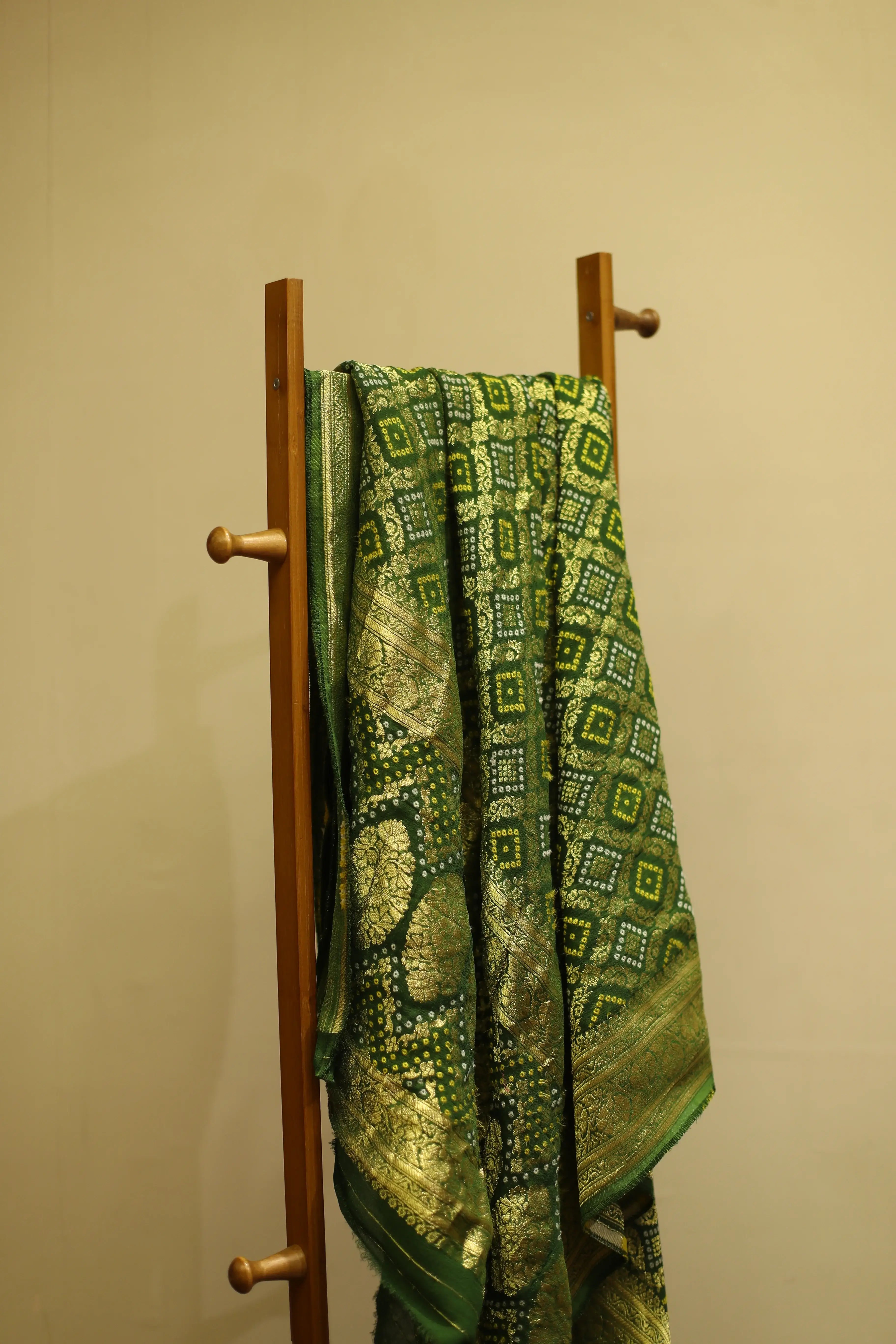 Gharchola Zari Woven Pure Georgette Dupatta - Green