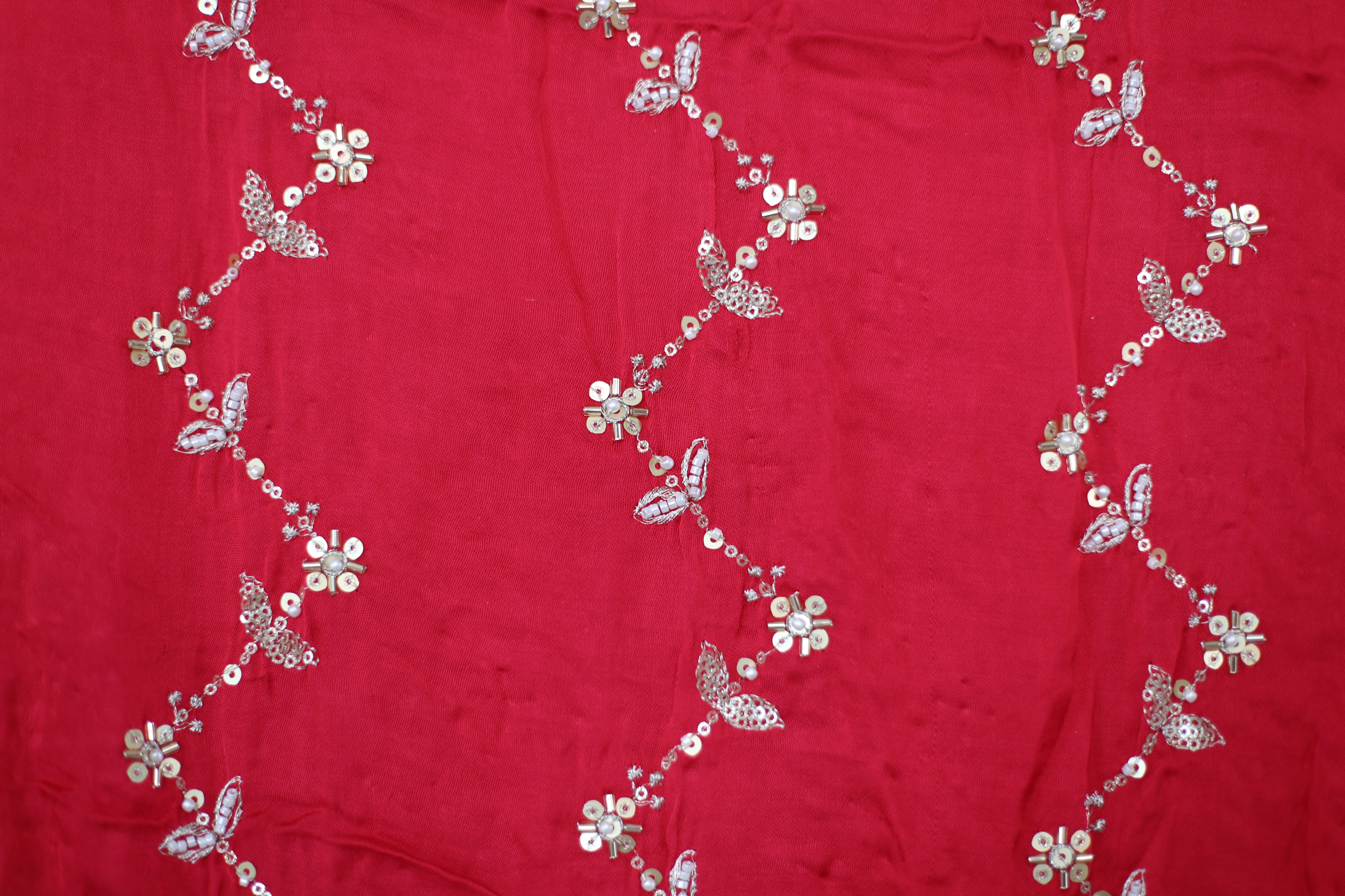Gaji Vintage Pearl & Cutdana Work Dupatta - Rani