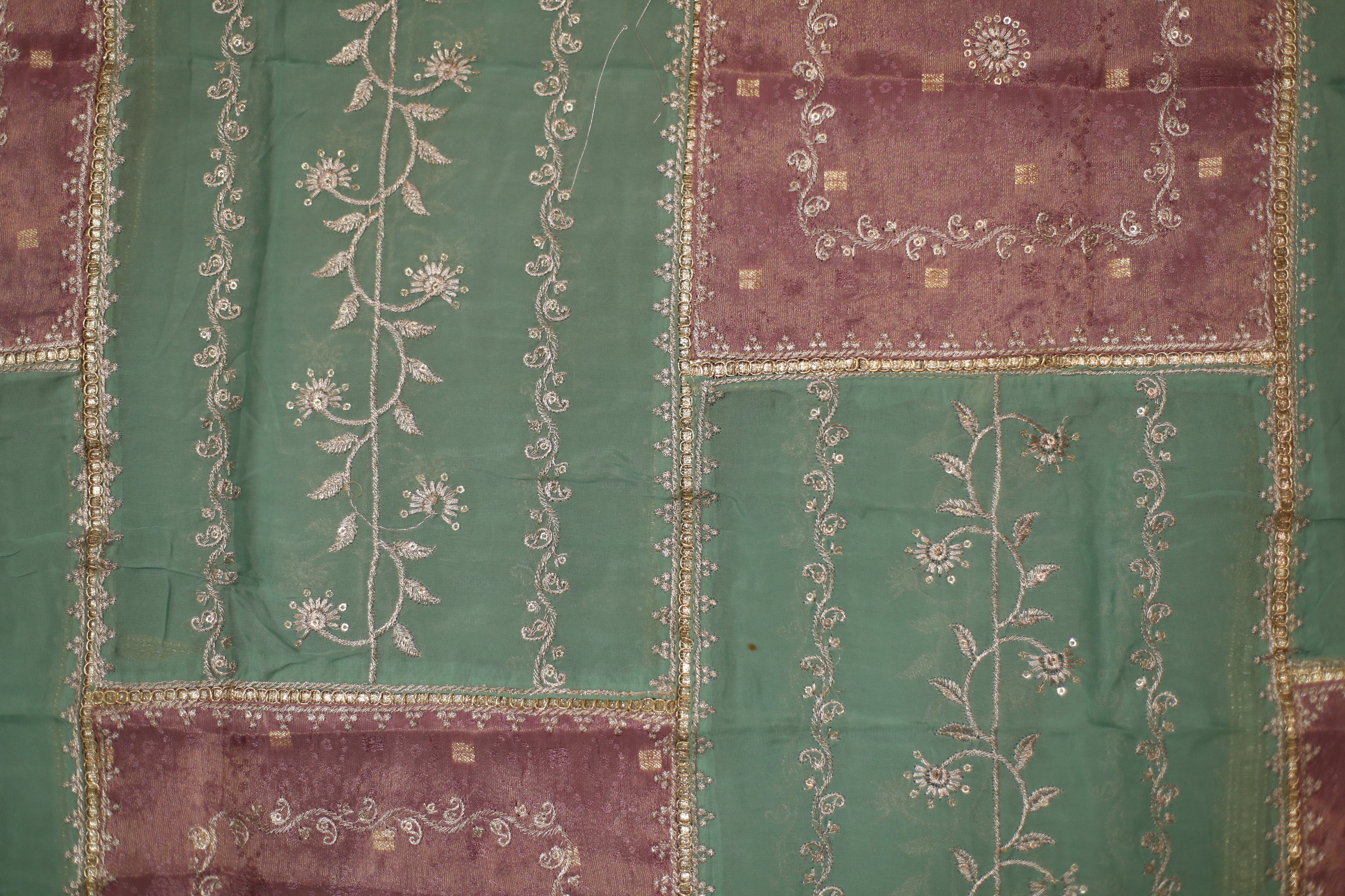 Pure Tissue Multi-Shade Vintage Zari Work Dupatta