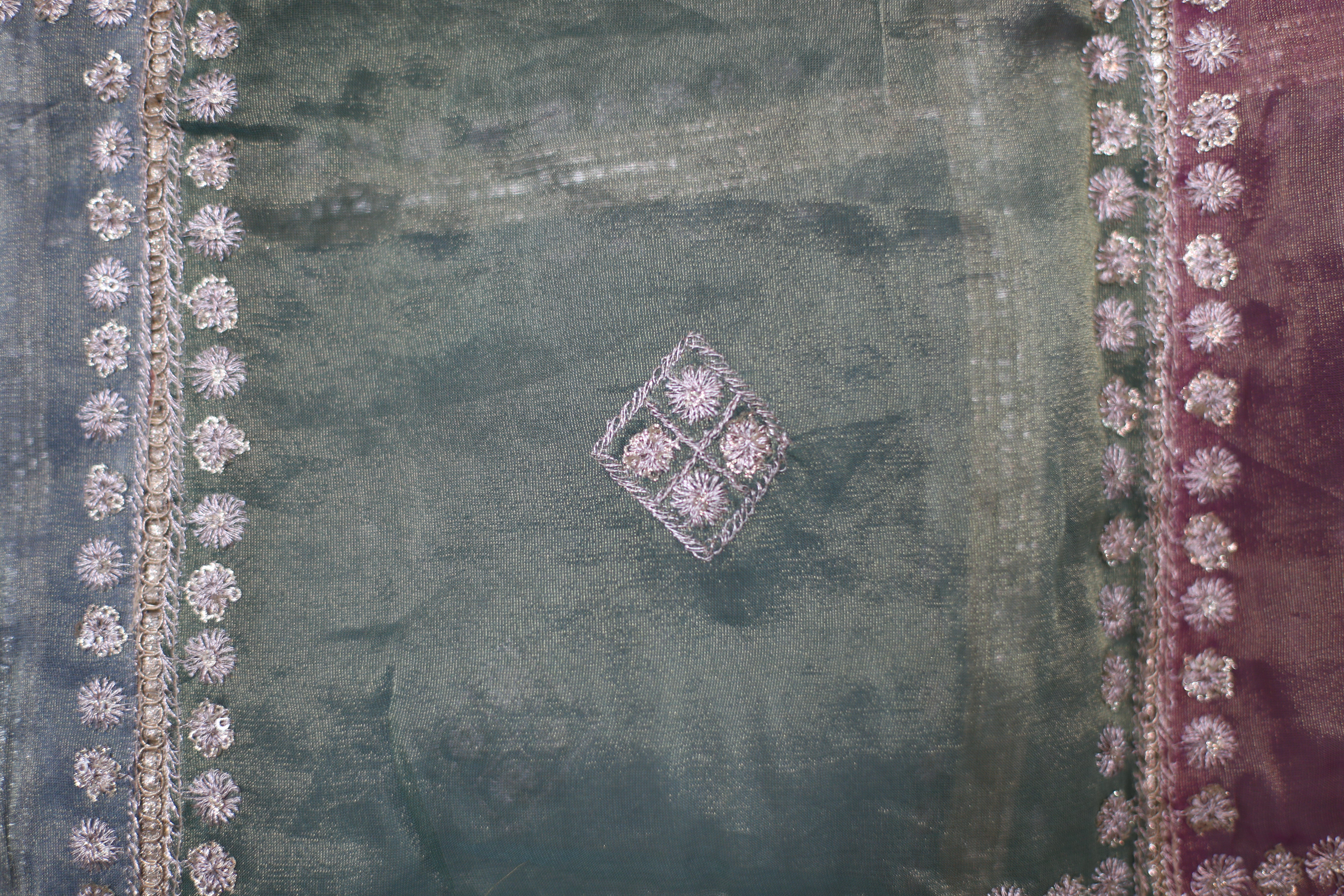 Pure Tissue Multi-Shade Vintage Zari Work Dupatta