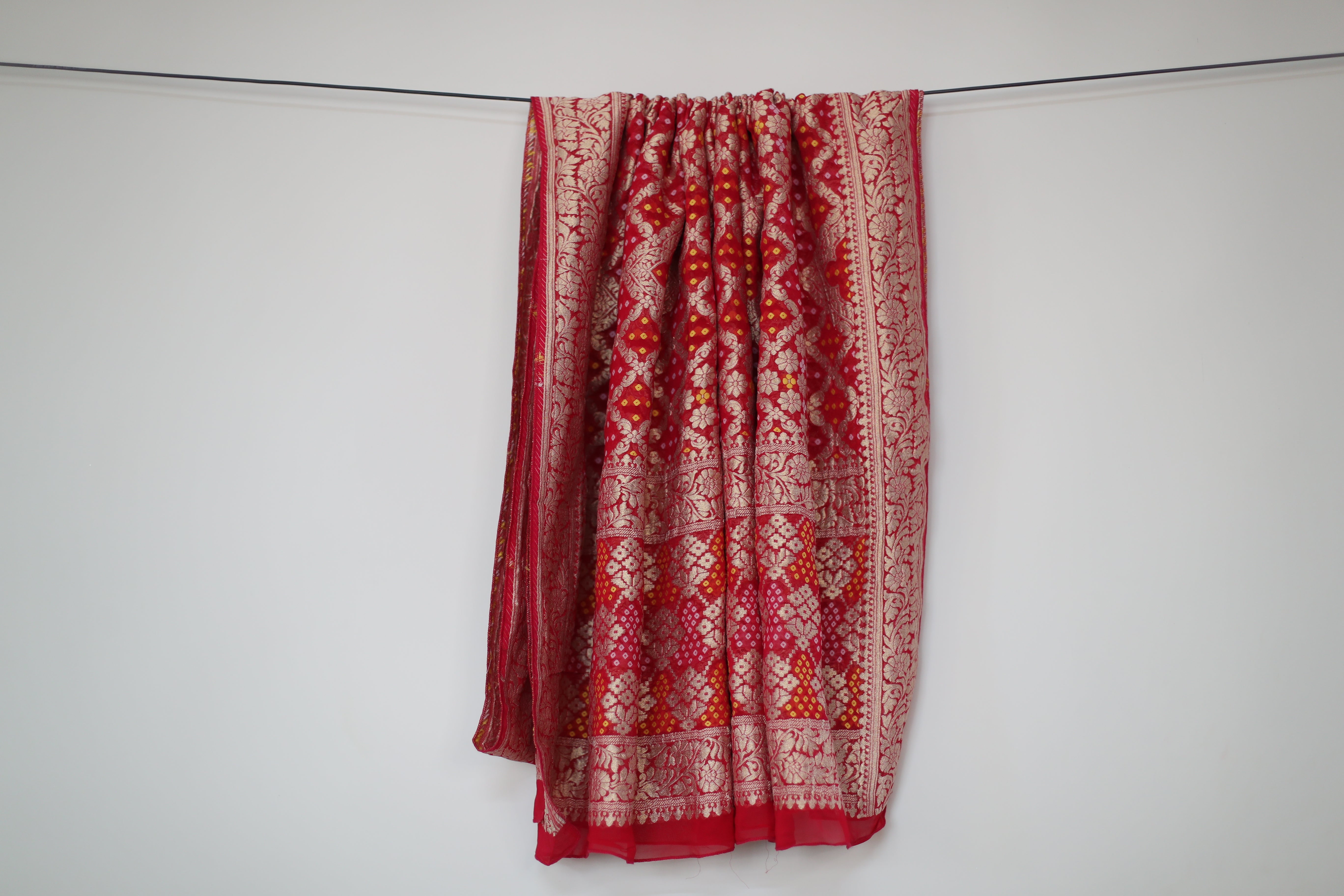 Pure Georgette Gharchola Dupatta - Cherry Rani