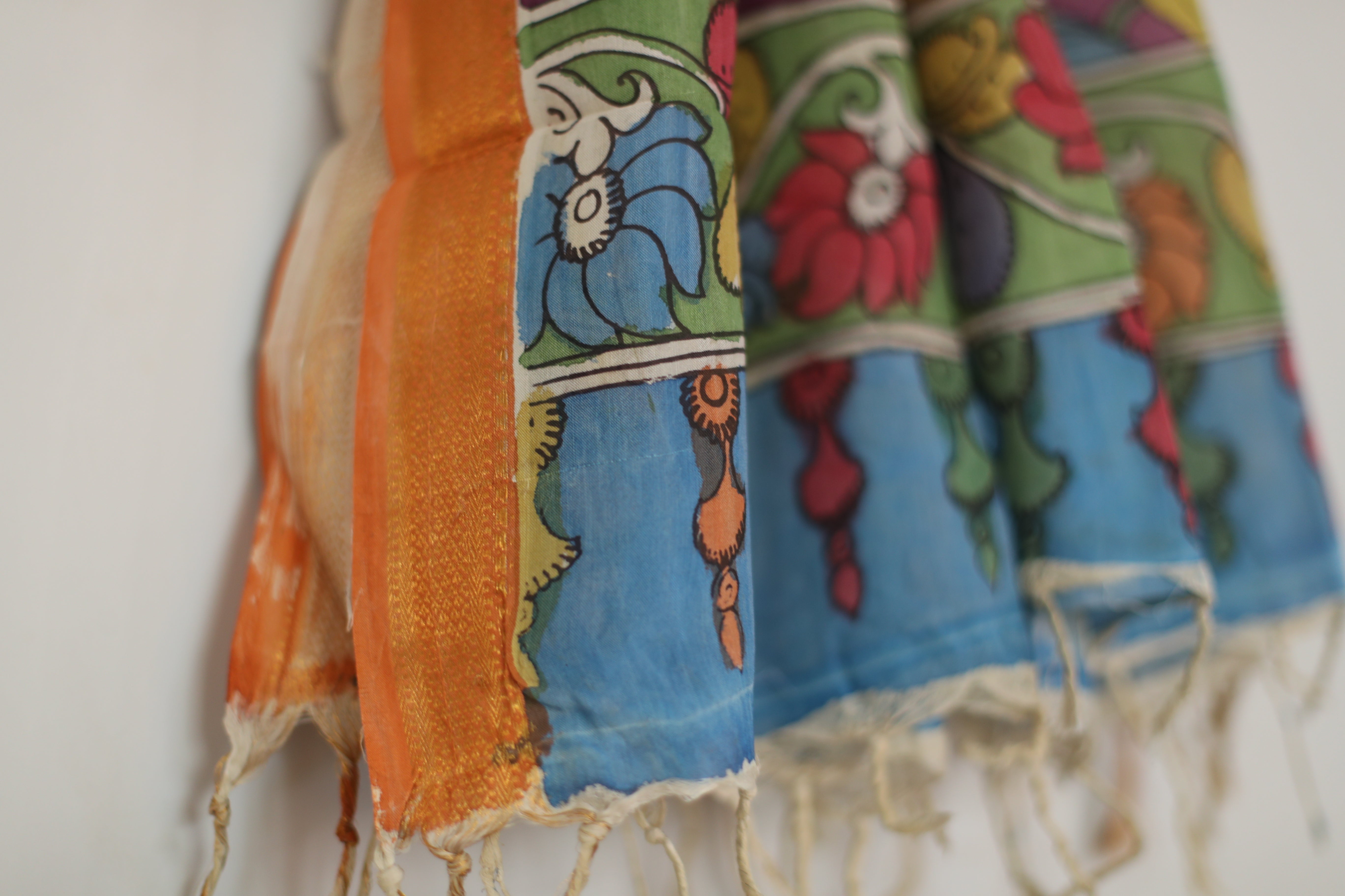 Tusar Silk Pen-Work Kalamkari Dupatta