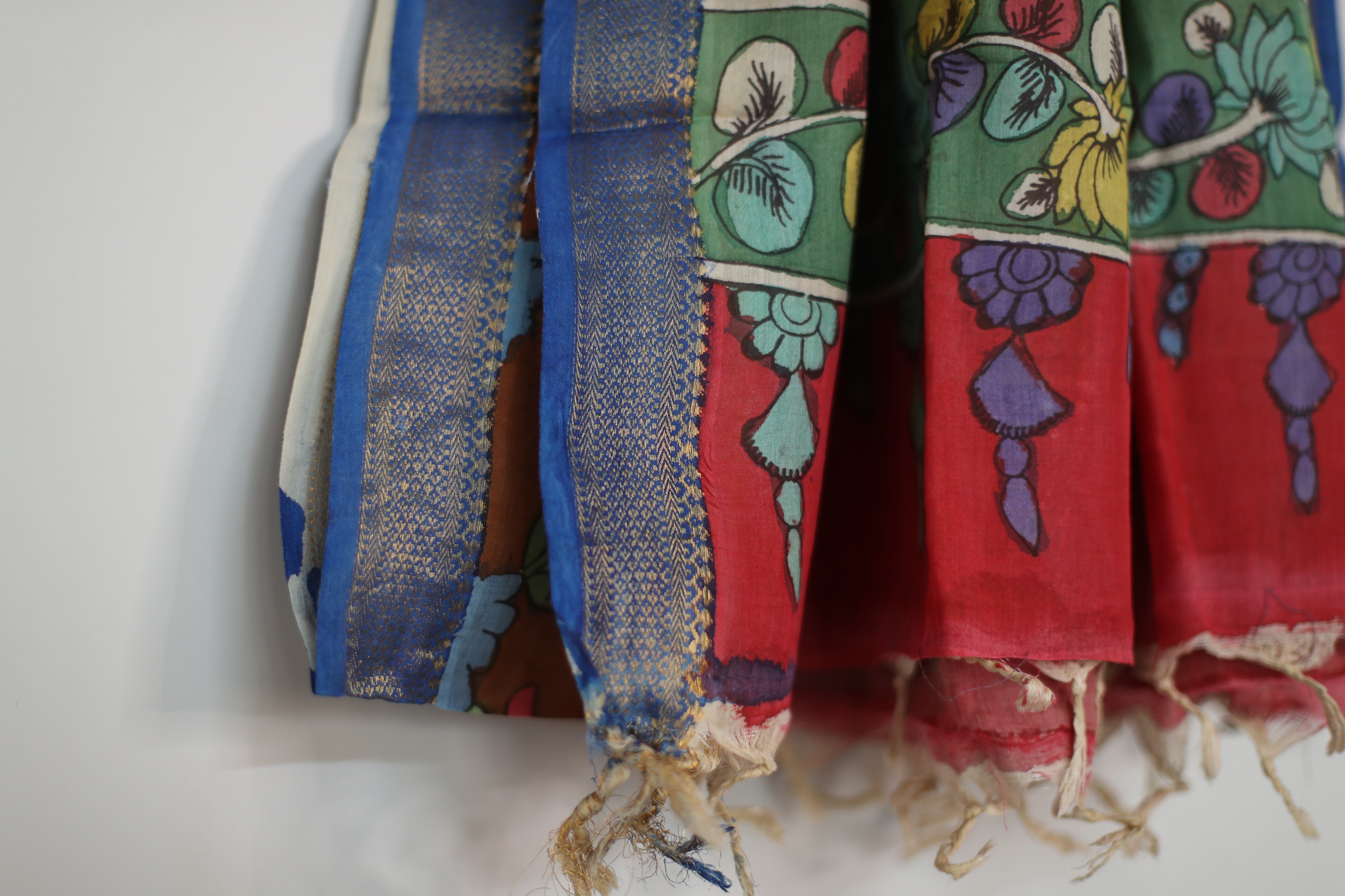 Tusar Silk Pen-Work Kalamkari Dupatta