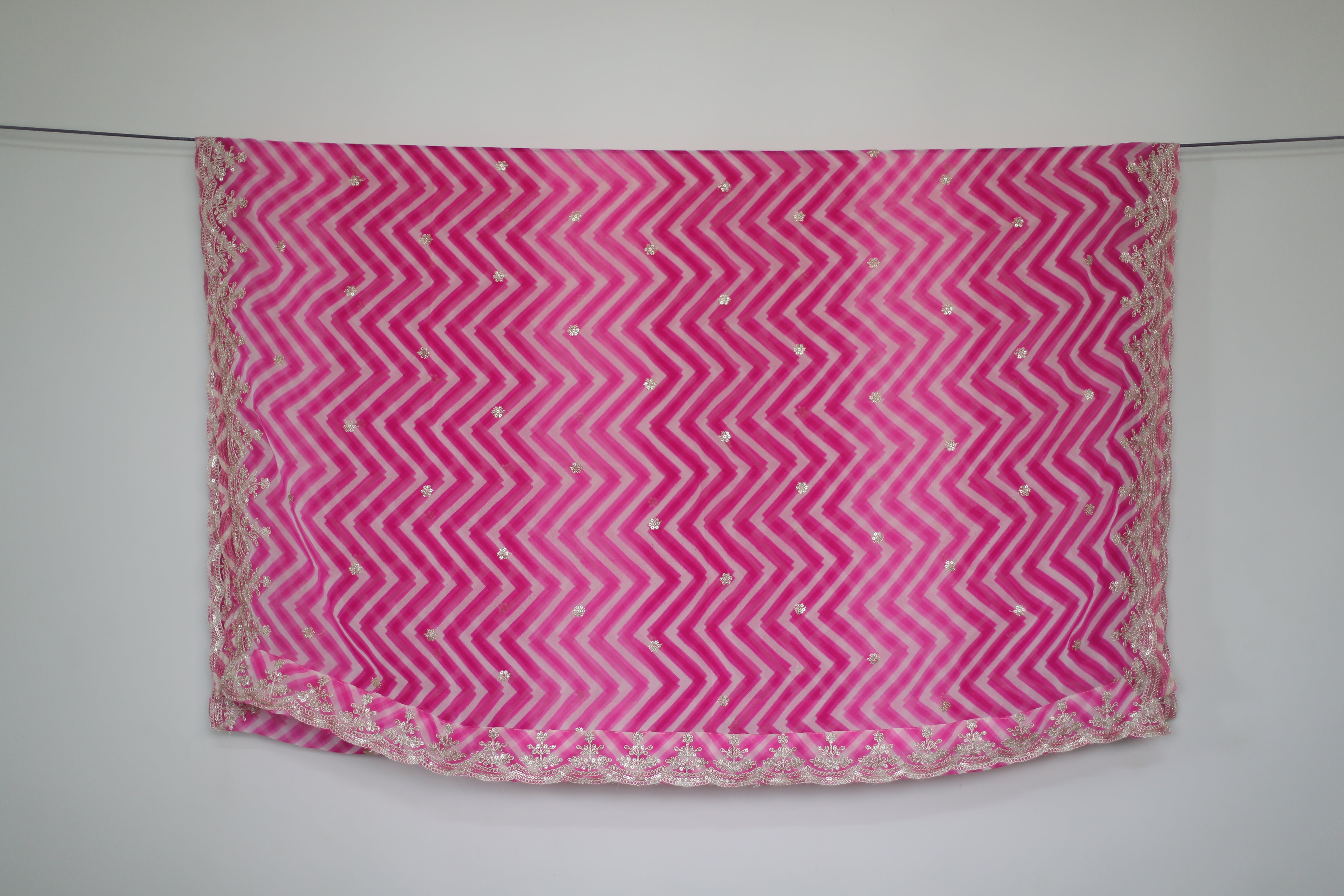 Vintage Georgette Lehariya Dupatta - Pink
