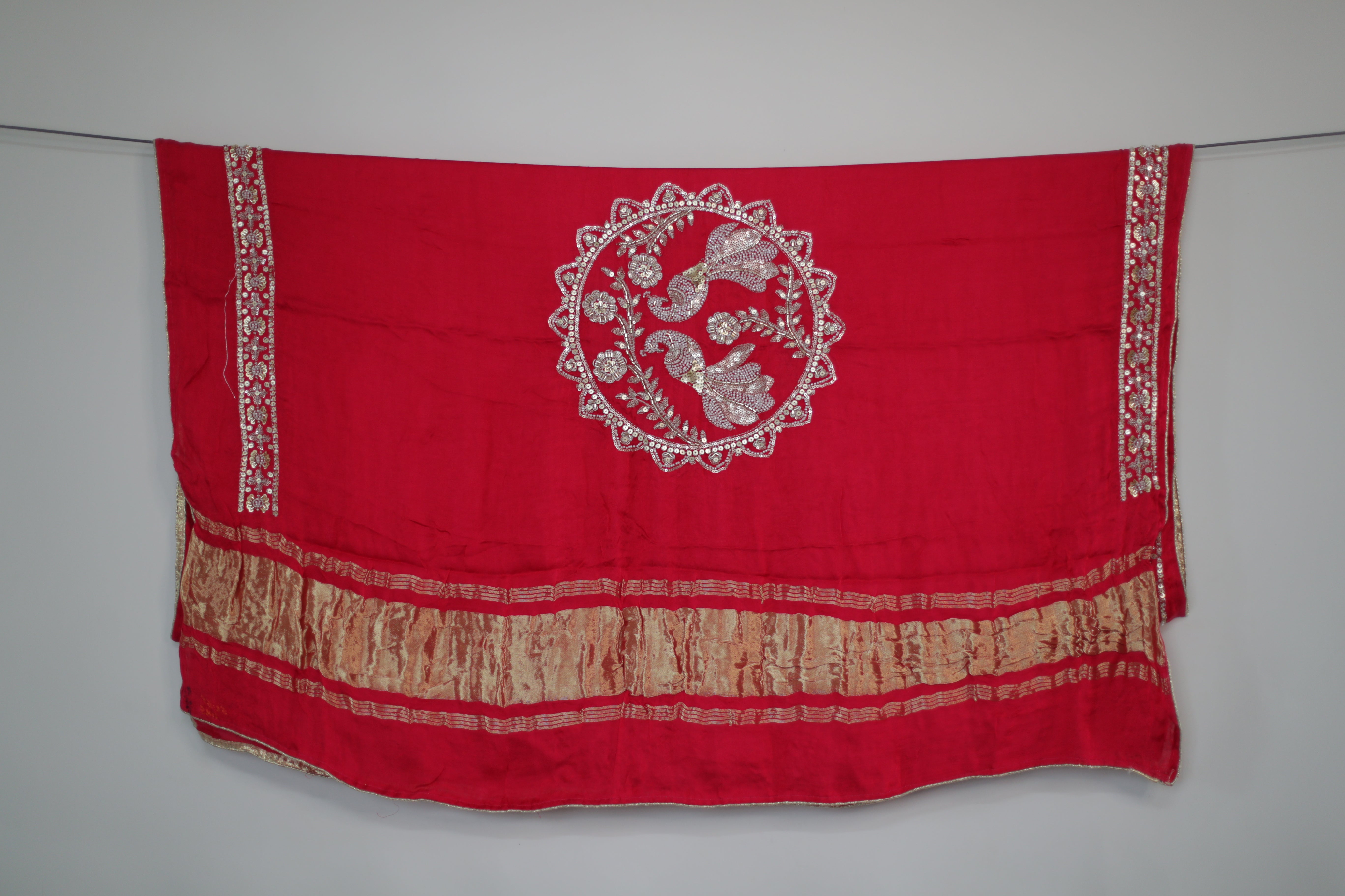 Gaji Vintage Pearl & Cutdana Work Dupatta - Rani