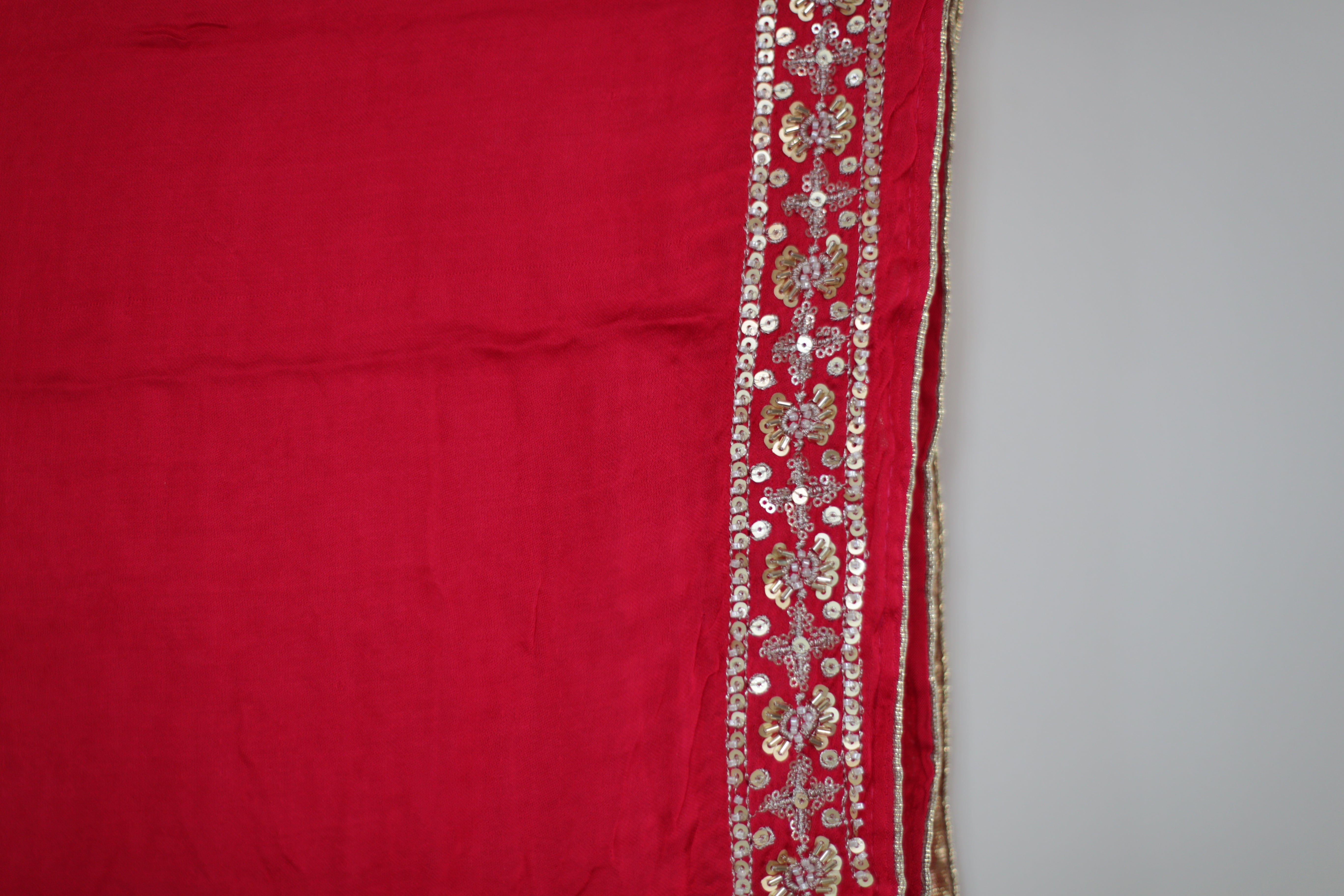 Gaji Vintage Pearl & Cutdana Work Dupatta - Rani