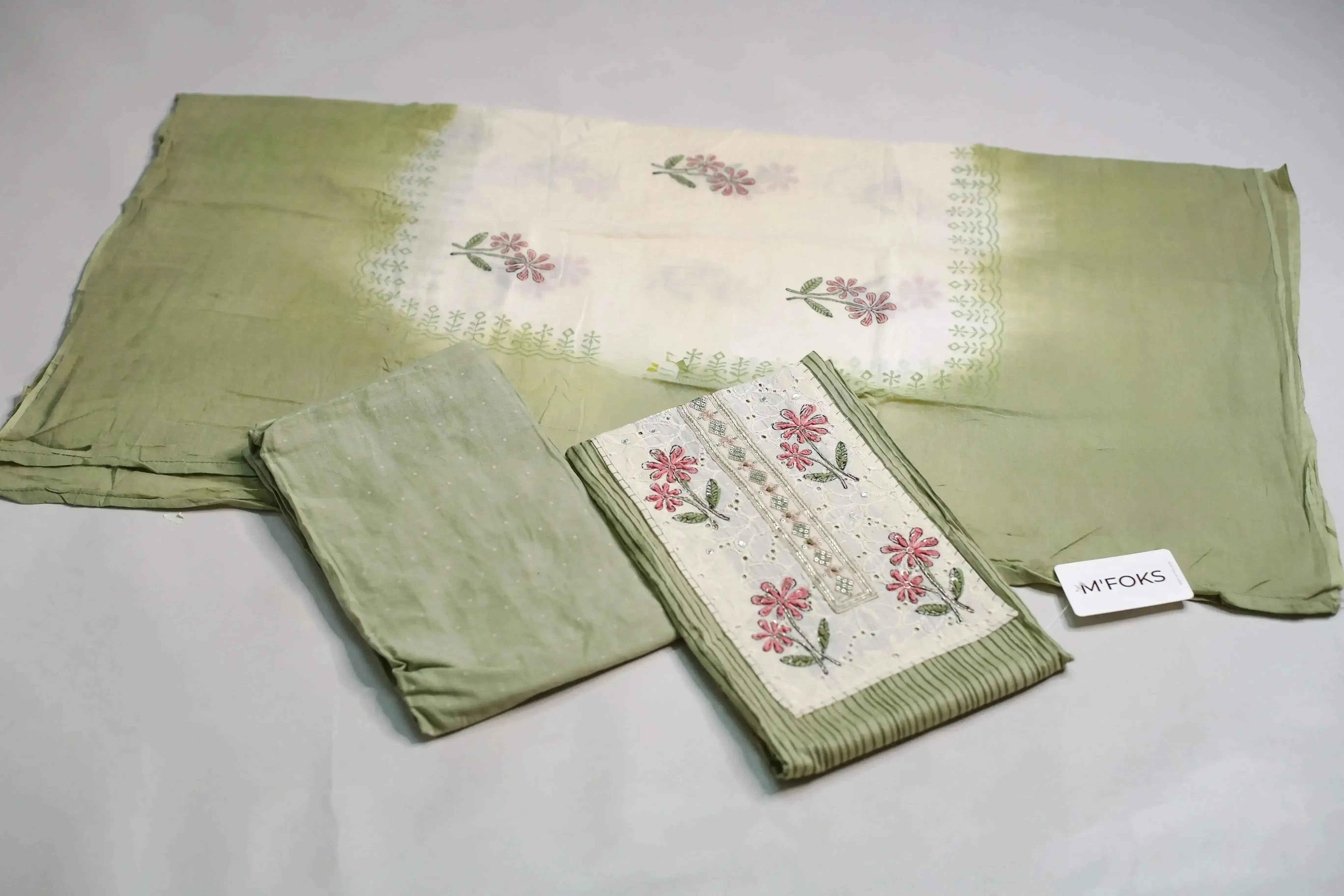 Cotton Unstitched Suit Set with Dupatta