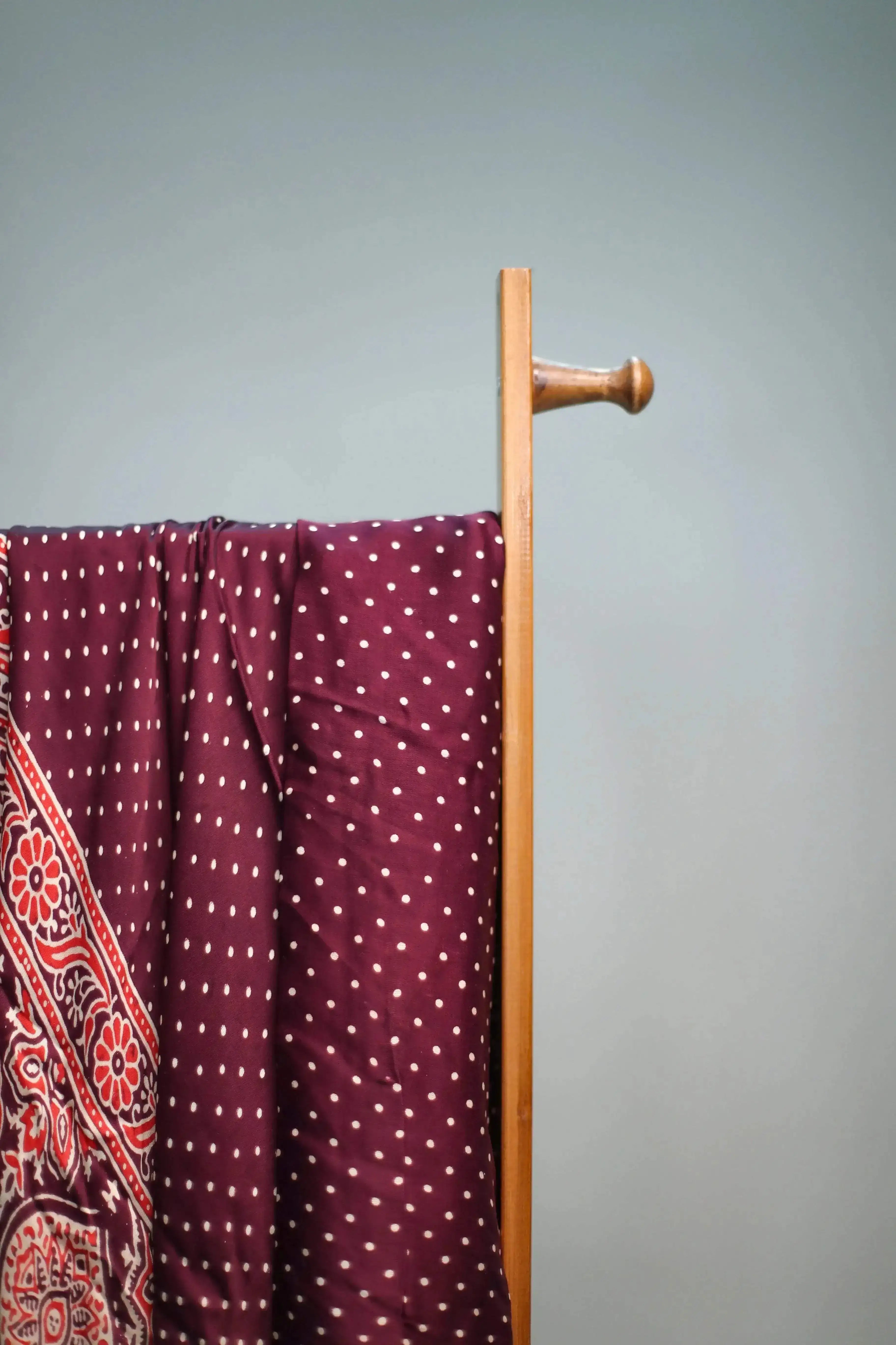 Pure Modal Silk Ajrakh Print Dupatta/Stole - Pure Wine - M'Foks