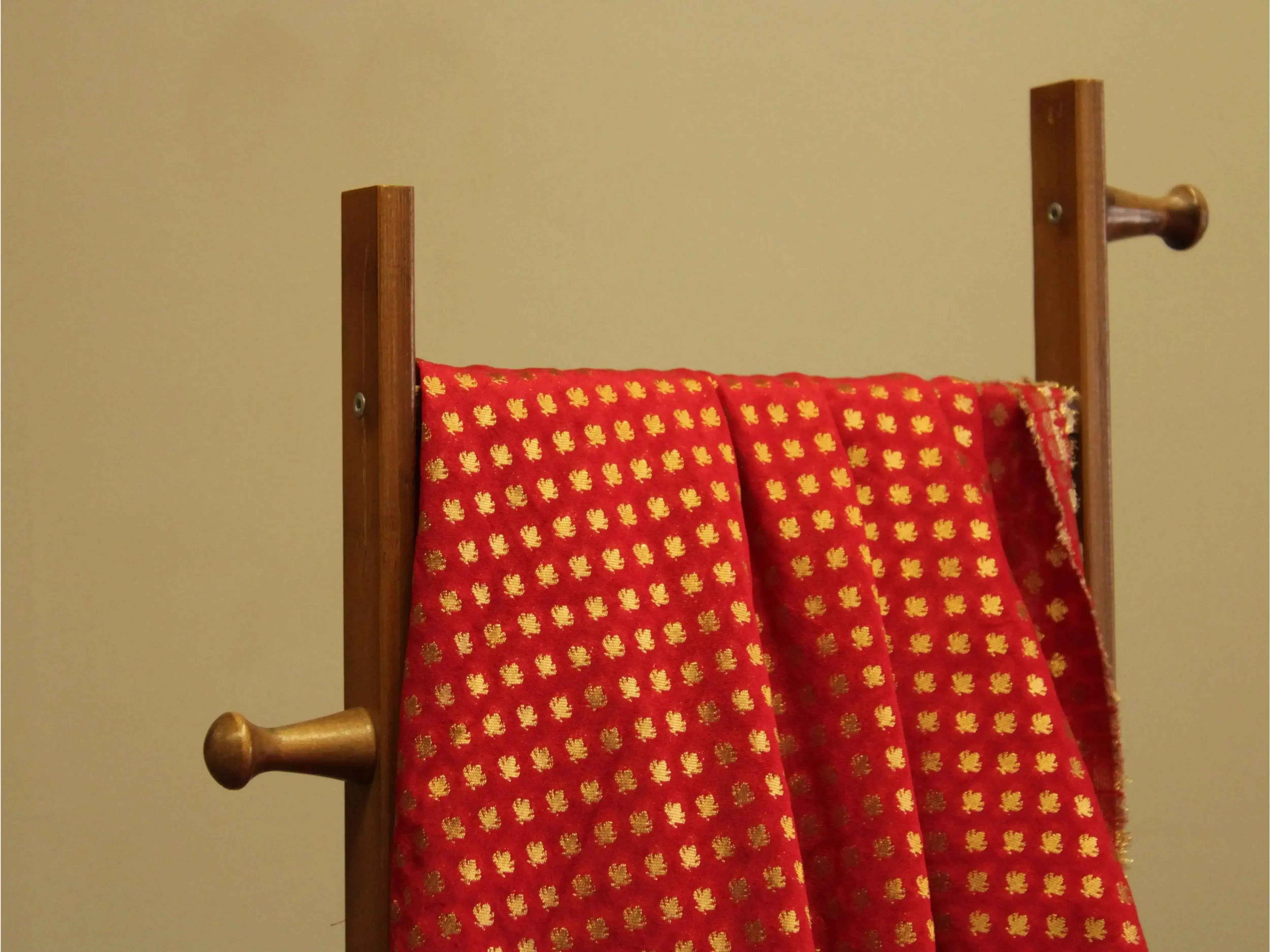 Banarasi Brocade Fabric - Red