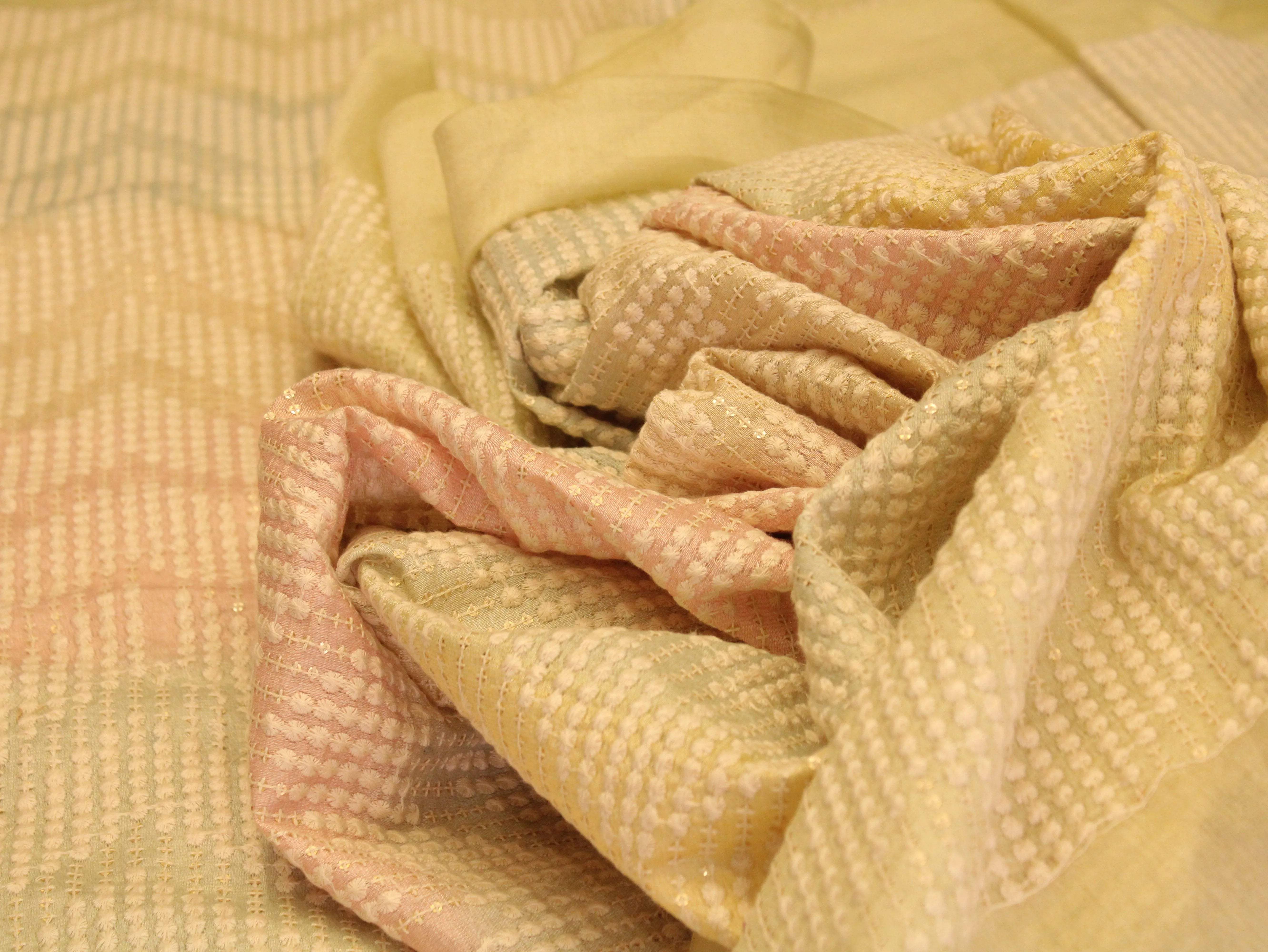 Breezy Shaded Thread Work Fabric - M'Foks