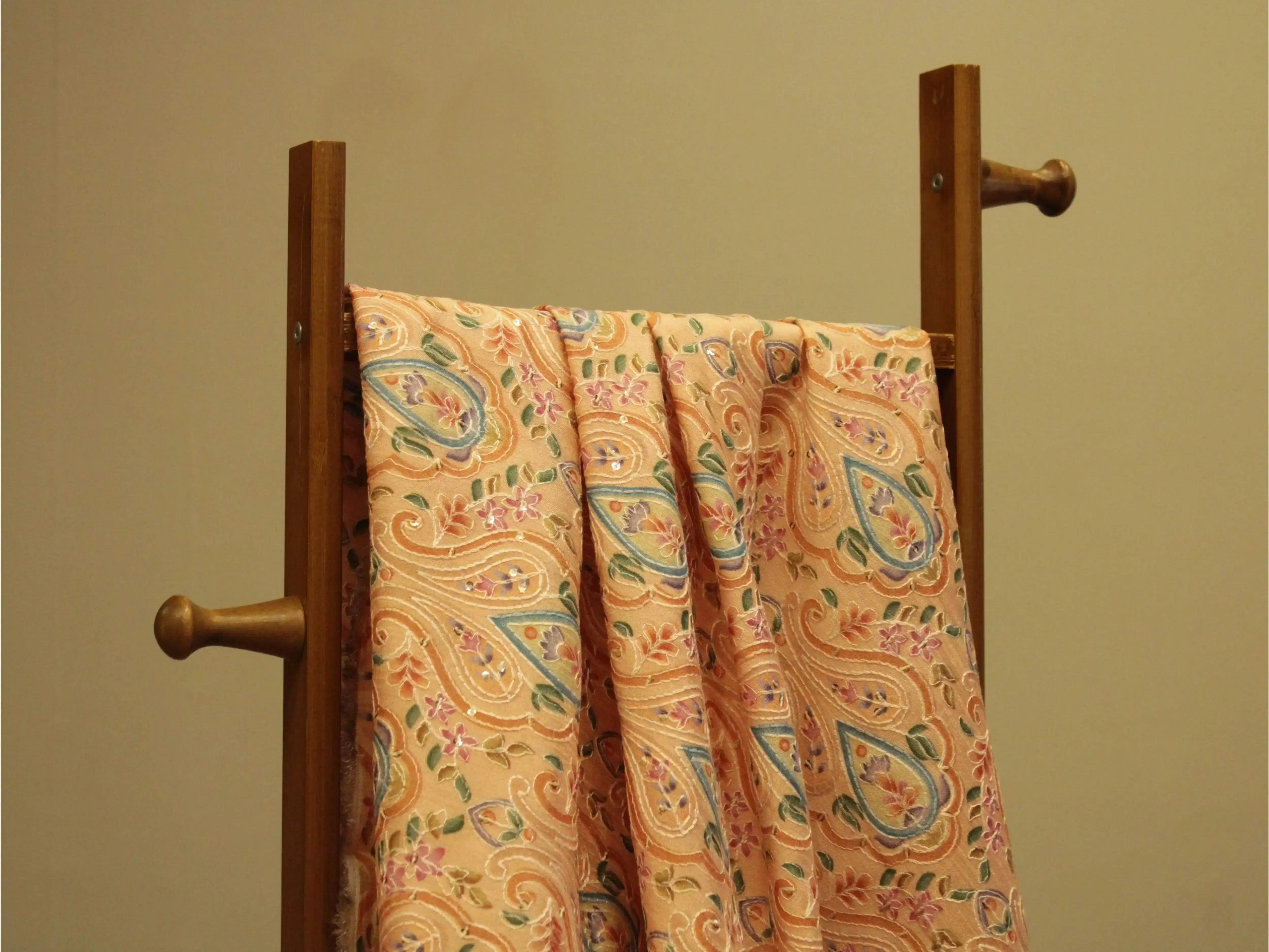 Canvas : Silk Digital Print Fabric - Peach - M'Foks