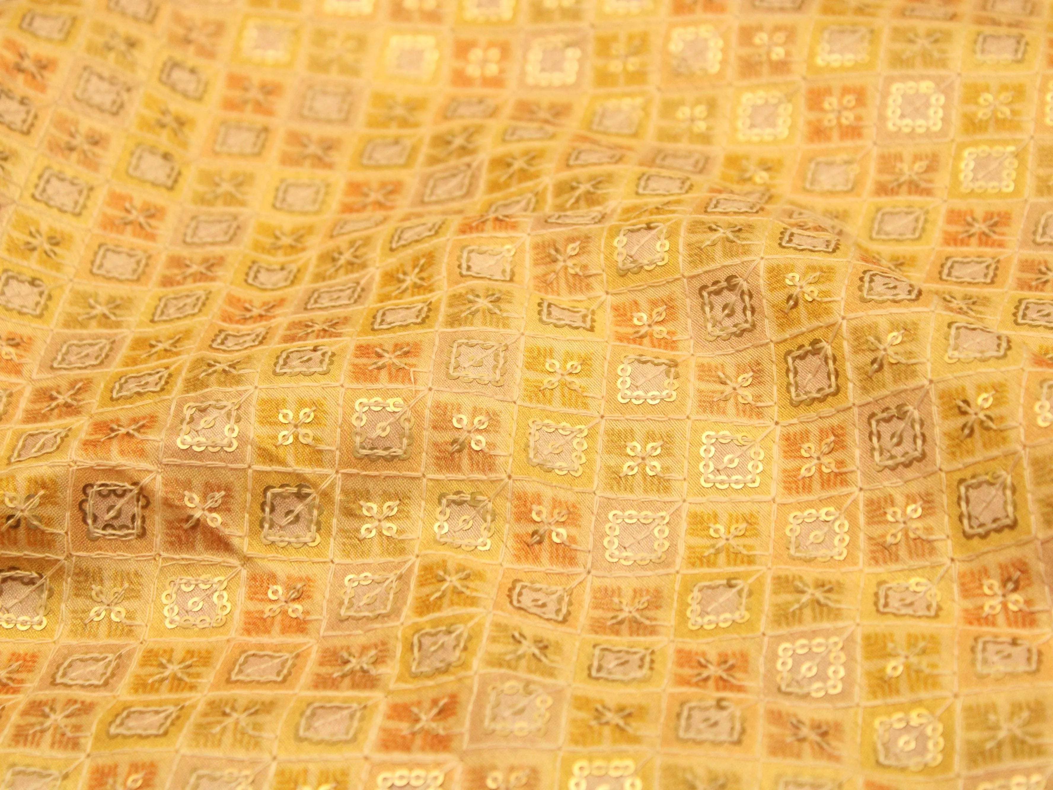Canvas : Silk Digital Print Fabric - Yellow - M'Foks