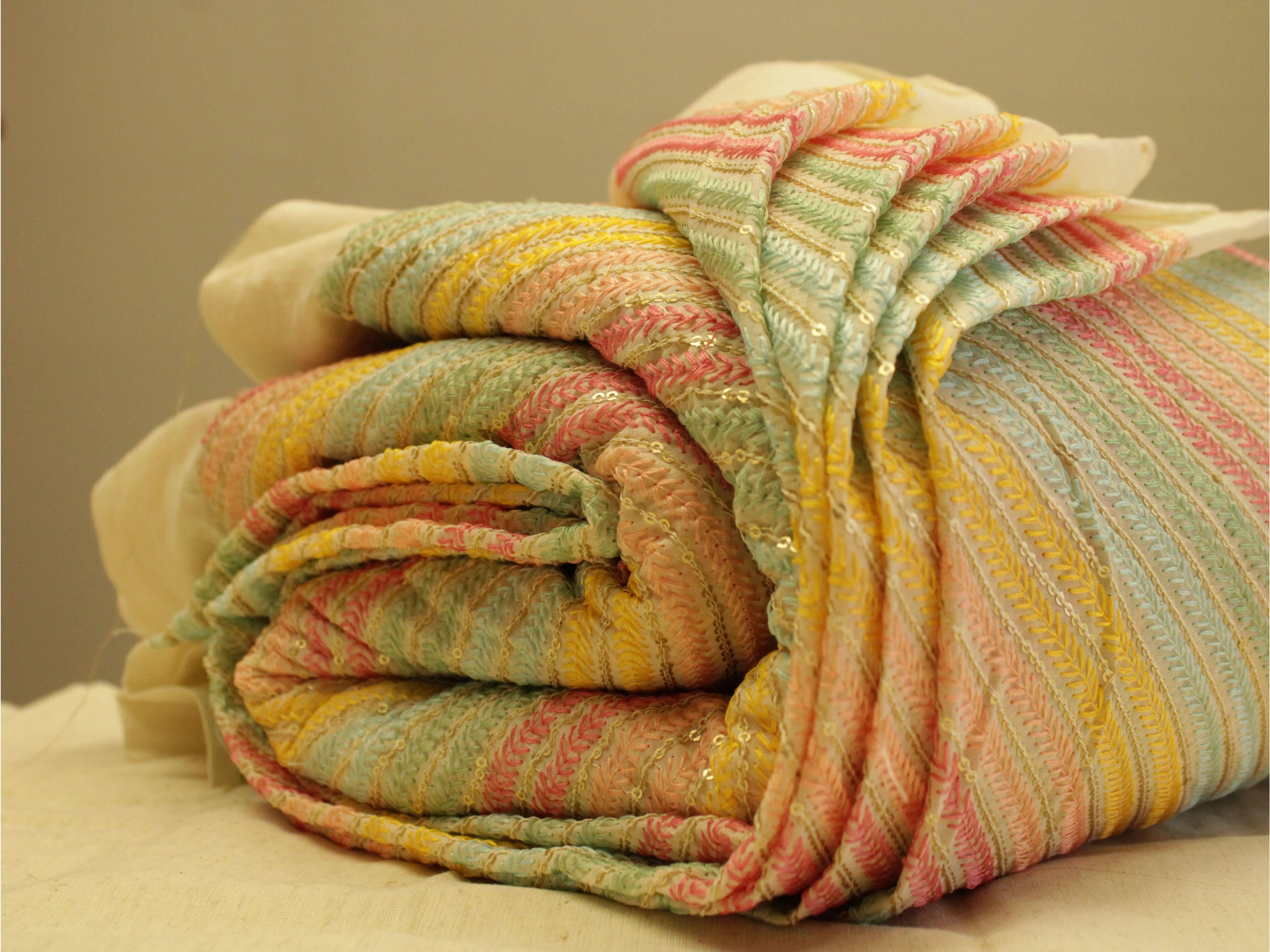 Celestial Threads: Mal Mal Lehariya Fiesta fabric by M'Foks - M'Foks