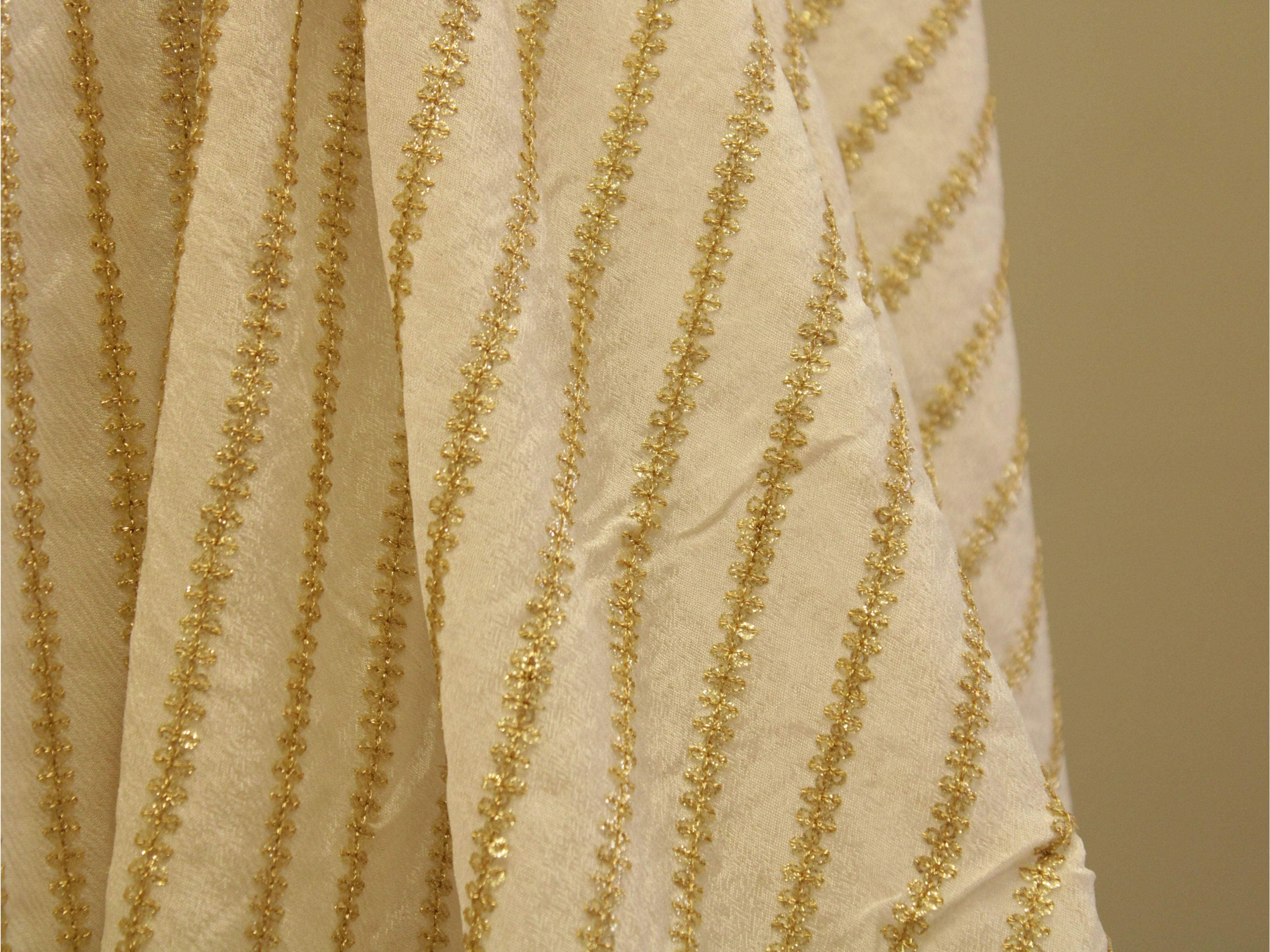 Chinon Micro Thread & Sequins Work Lehariya Fabric - White Dyeable - M'Foks