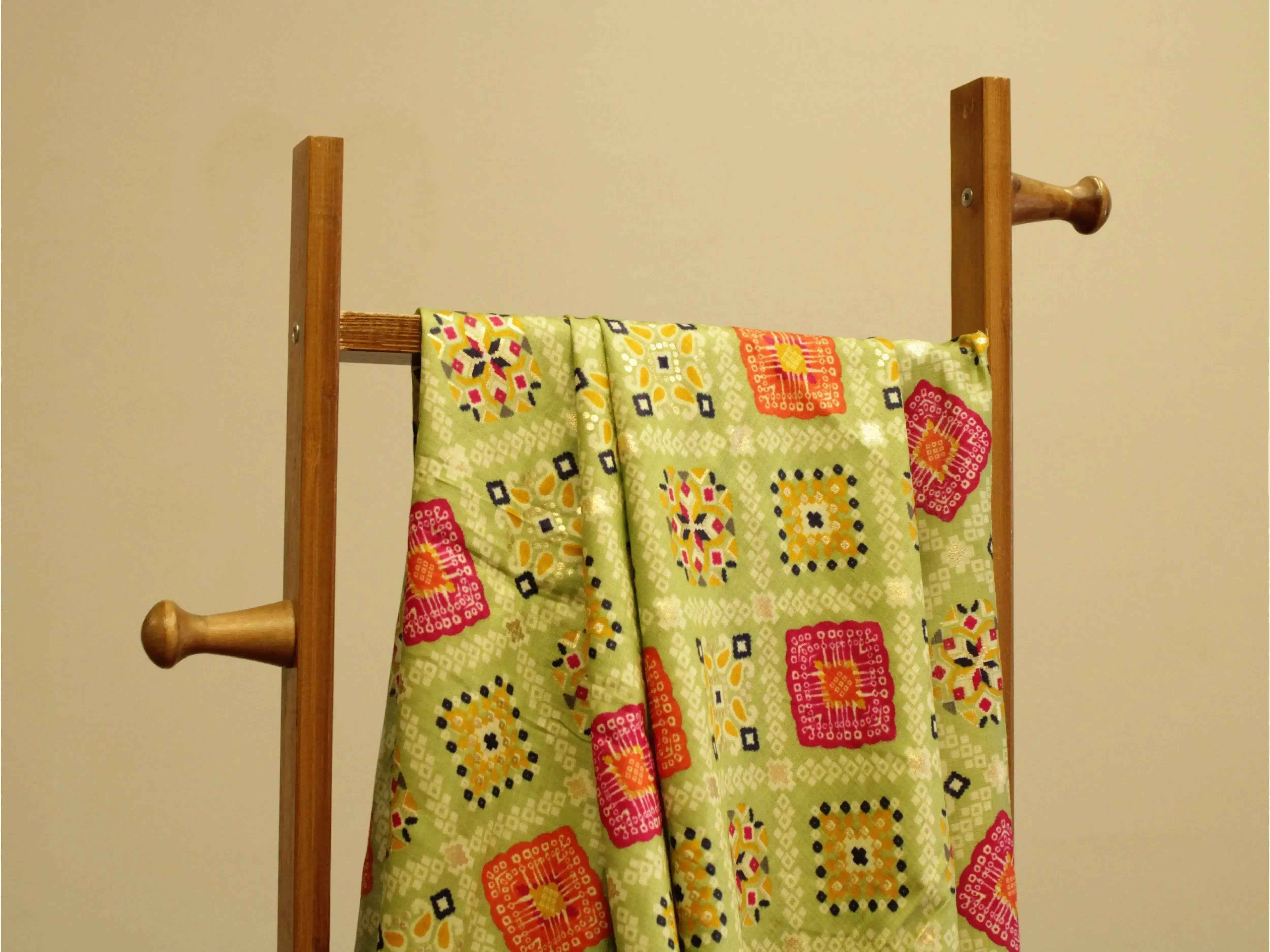 Cotton Satin Patola Foil Print Fabric