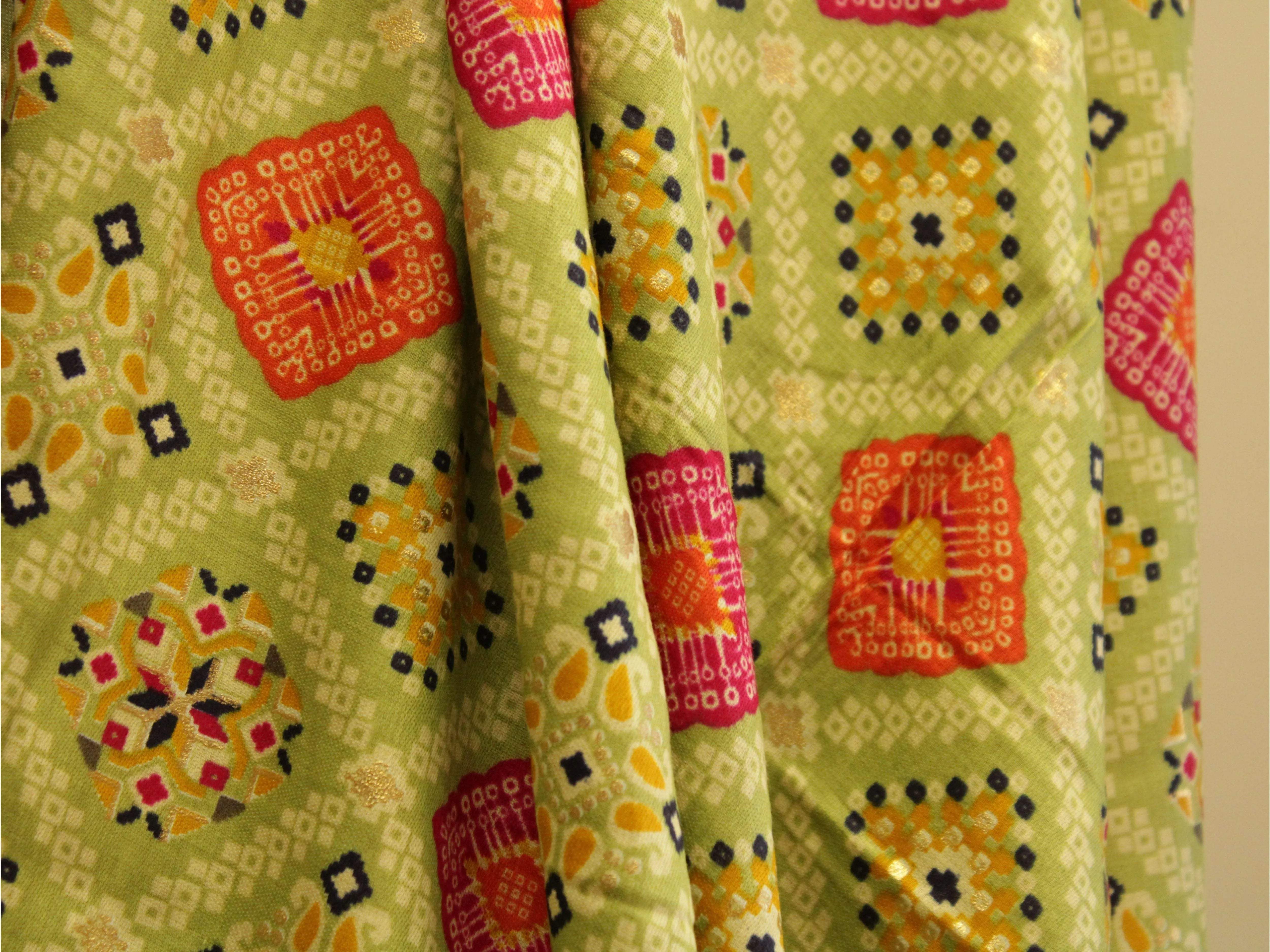 Cotton Satin Patola Foil Print Fabric - M'Foks