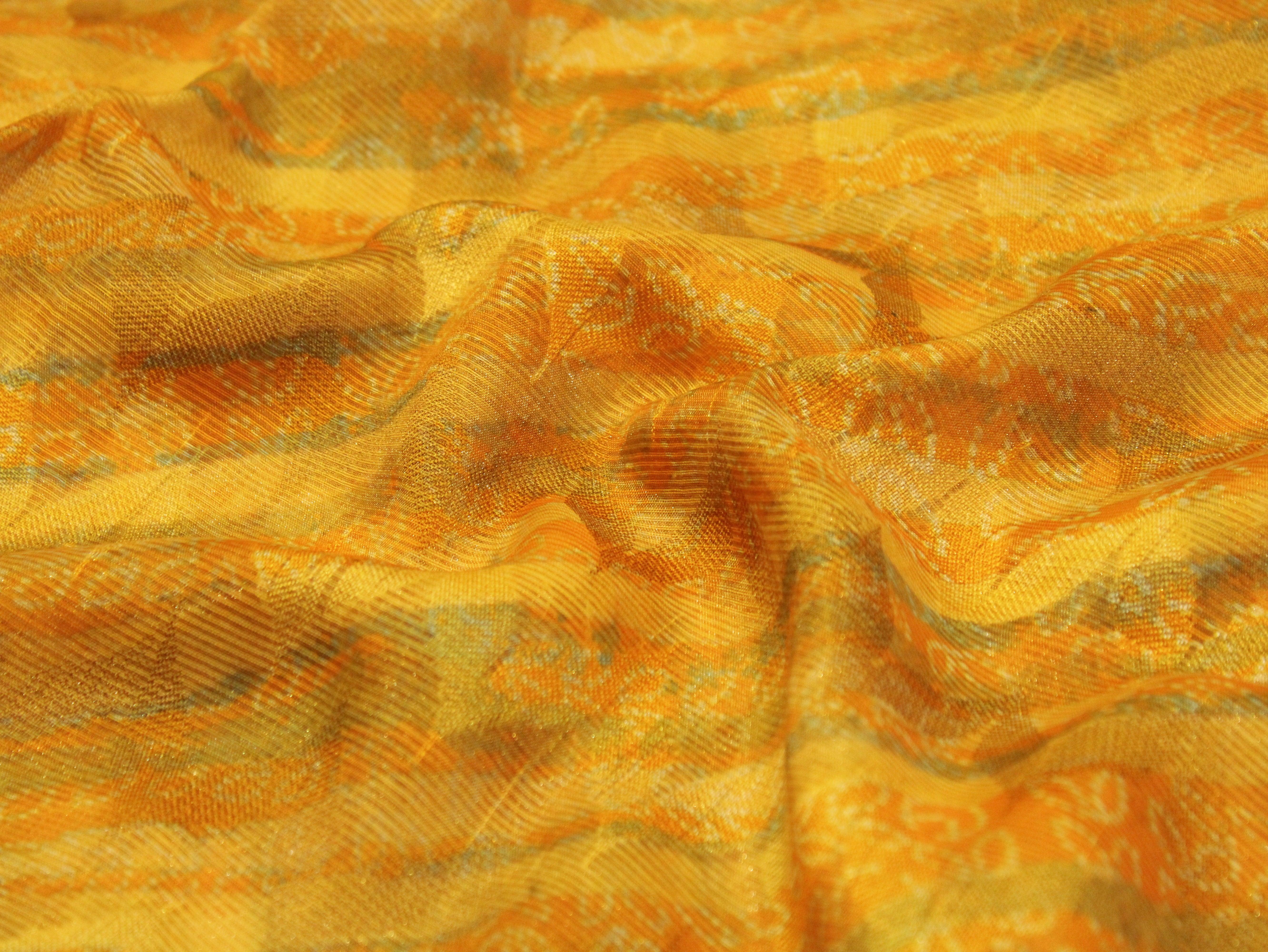 Digital Print Doria Silk Fabric - Yellow - M'Foks