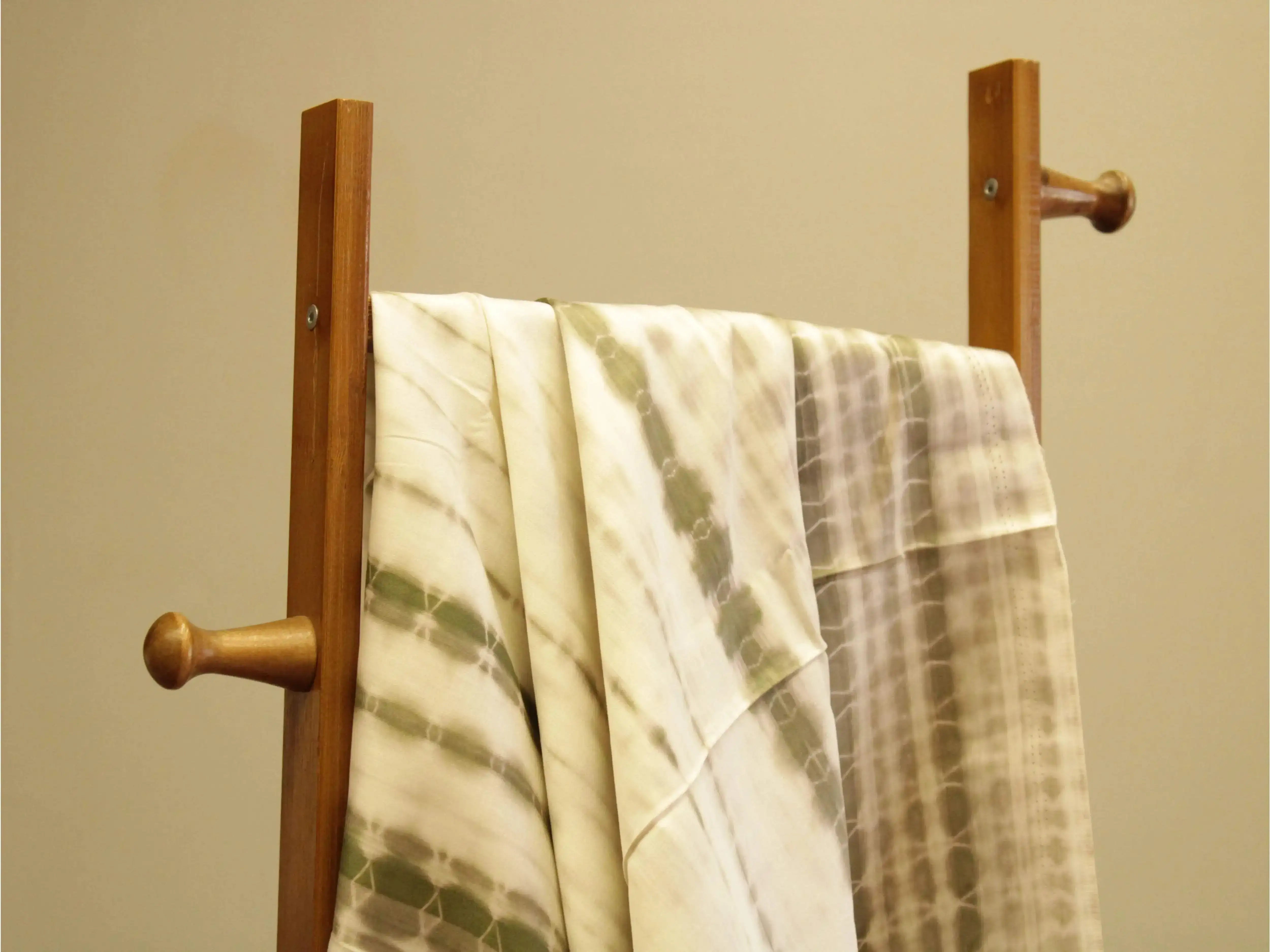 Fusion: Cotton Satin Shibori Printed Fabric - Dusty Green - M'Foks