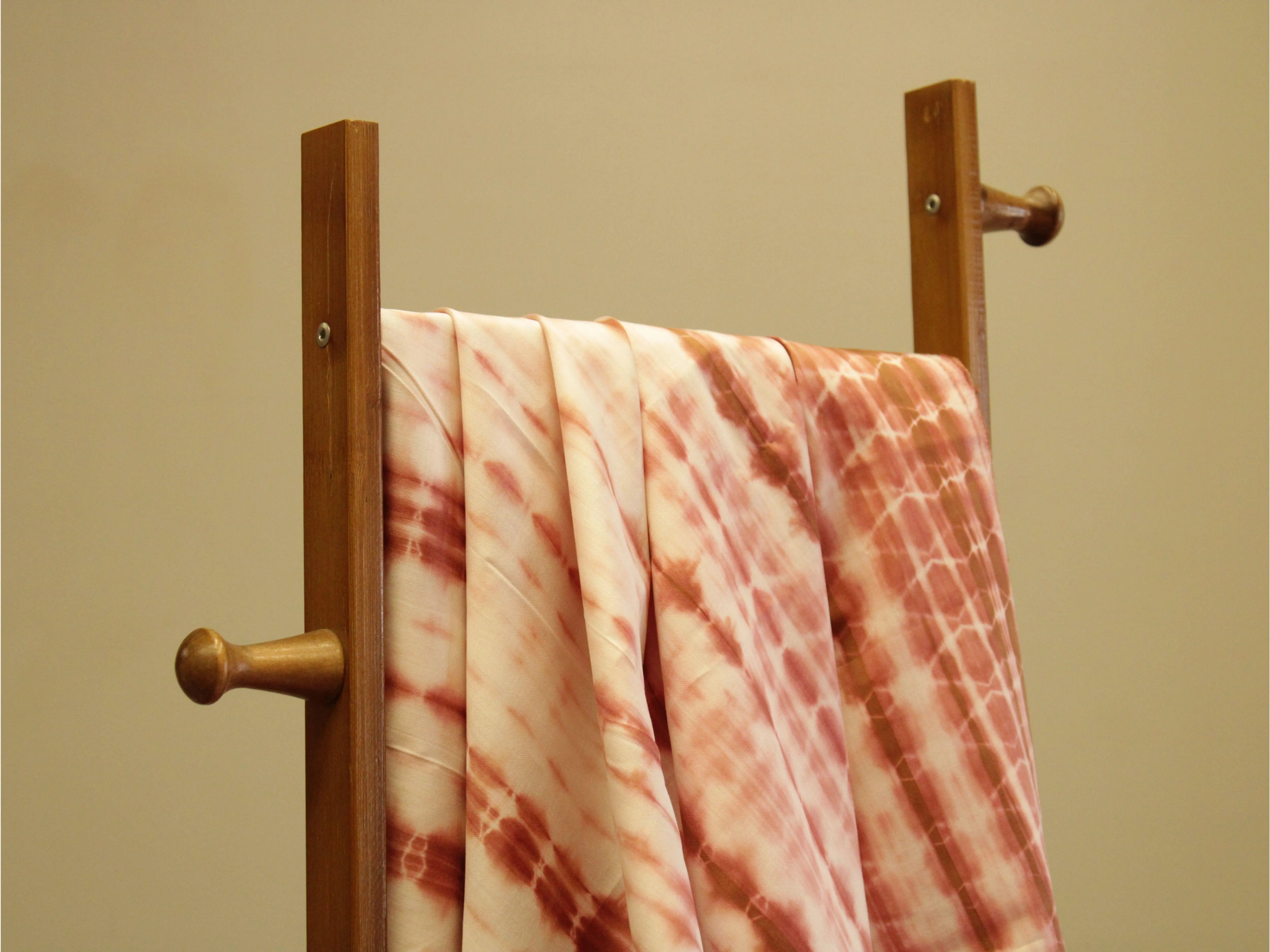 Fusion: Cotton Satin Shibori Printed Fabric - Rusty Peach - M'Foks
