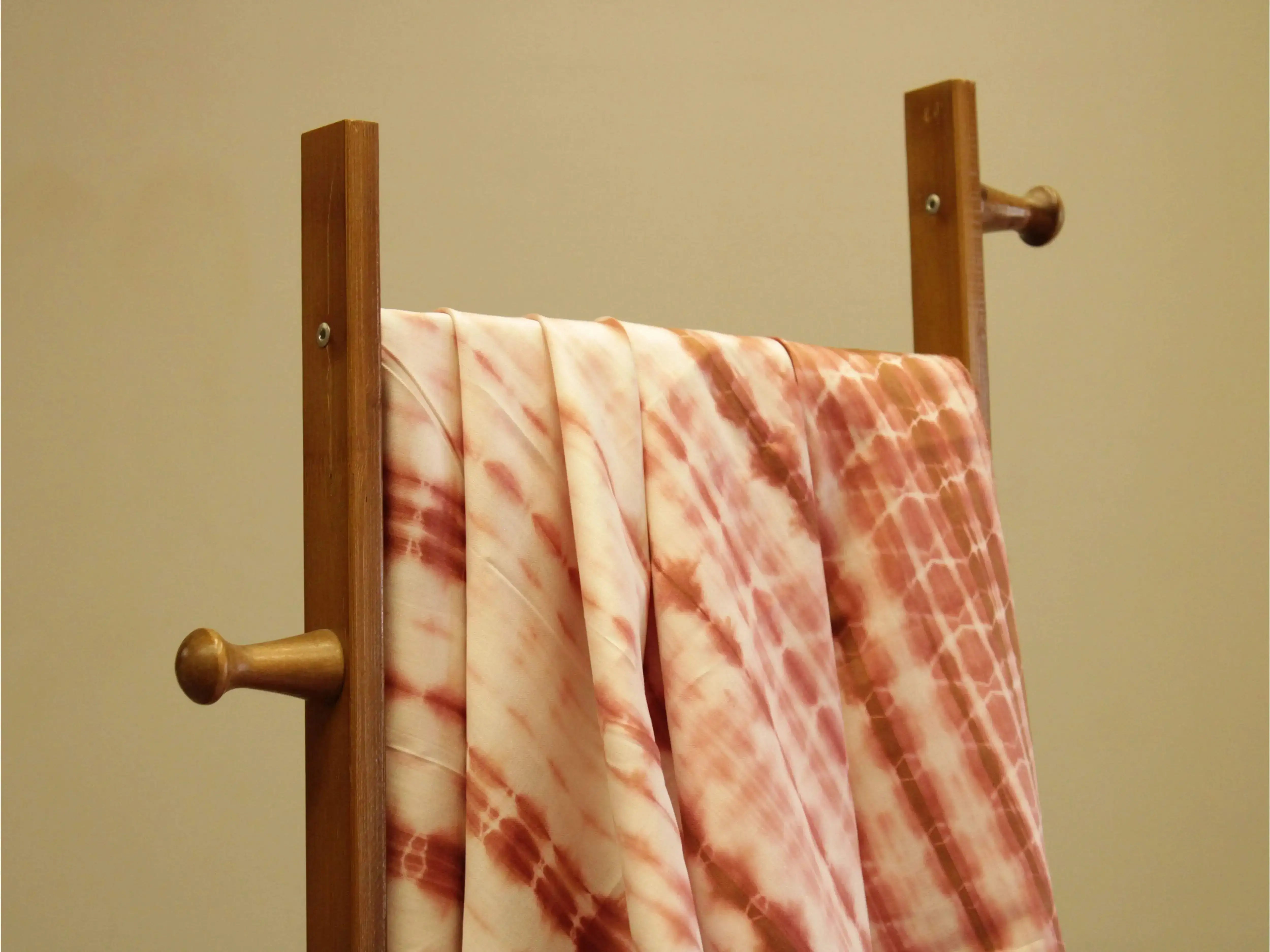 Fusion: Cotton Satin Shibori Printed Fabric - Rusty Peach - M'Foks